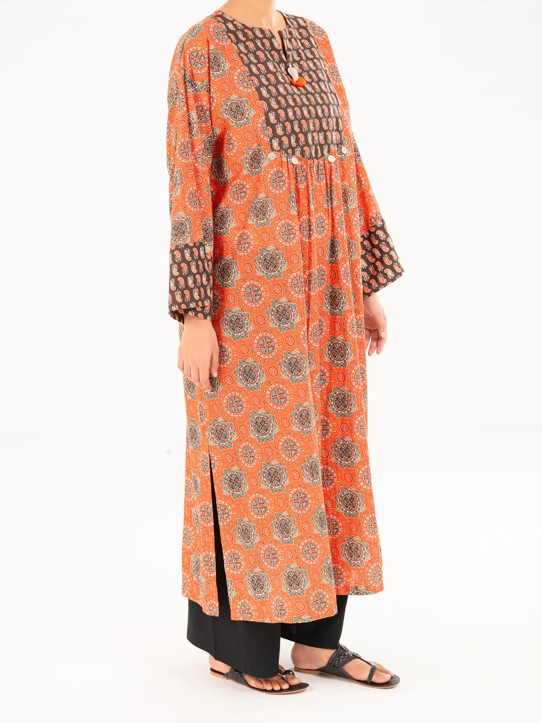 ORANGE LAWN KURTI | AWP-LK-911/LK-1067A - Image 4