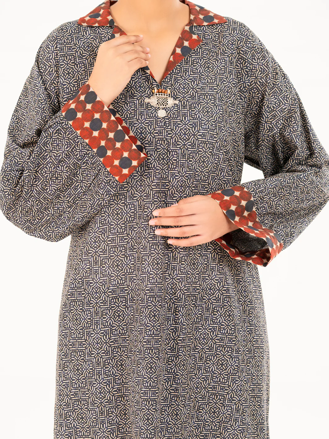 BROWN LAWN KURTI | AWP-LK-913/LK-1069A - Image 3