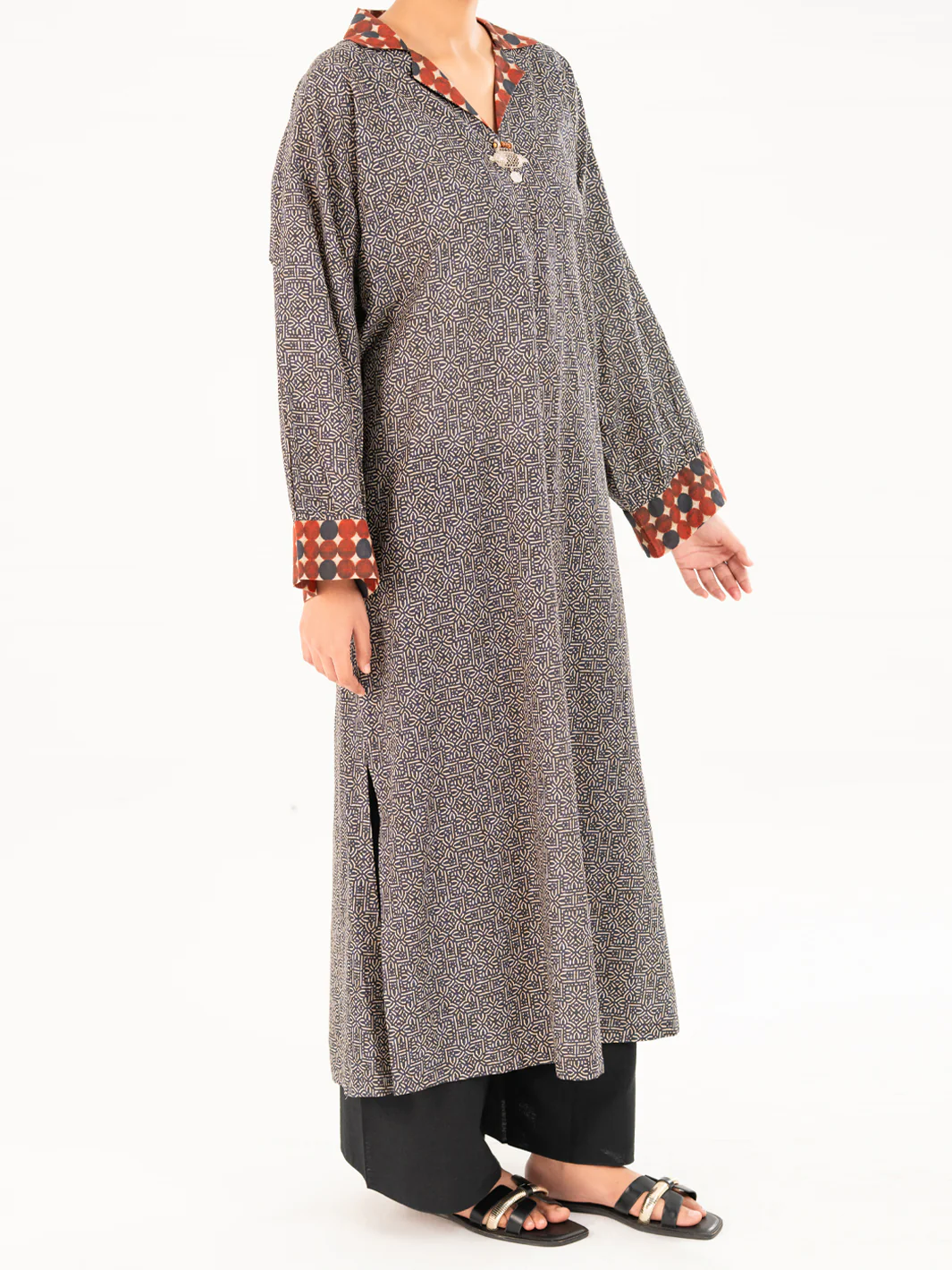 BROWN LAWN KURTI | AWP-LK-913/LK-1069A - Image 4