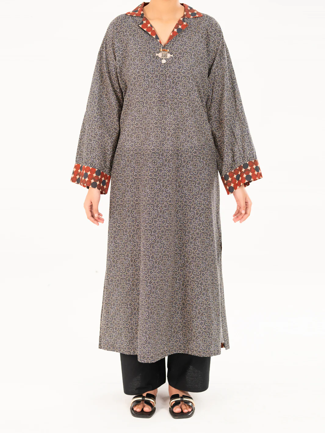 BROWN LAWN KURTI | AWP-LK-913/LK-1069A - Image 5