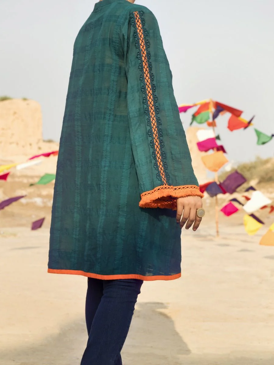 GREEN COTTON DOBBY KURTI | AWP-LK-US-379/LK-791A - Image 2