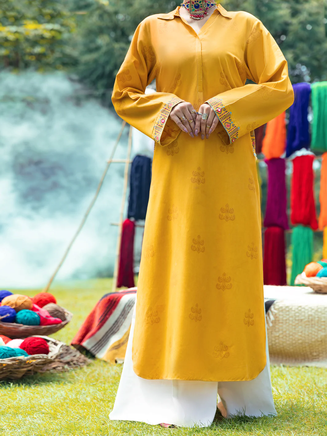 MUSTARD VISCOSE KURTI | AWP-LK-US-613/FB-6352A - Image 4