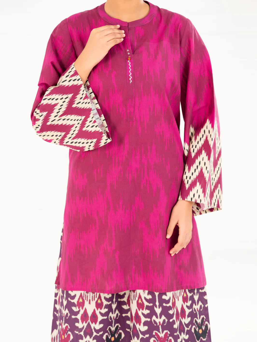 PURPLE CAMBRIC KURTI | AWP-SLK-843/FB-843A - Image 2