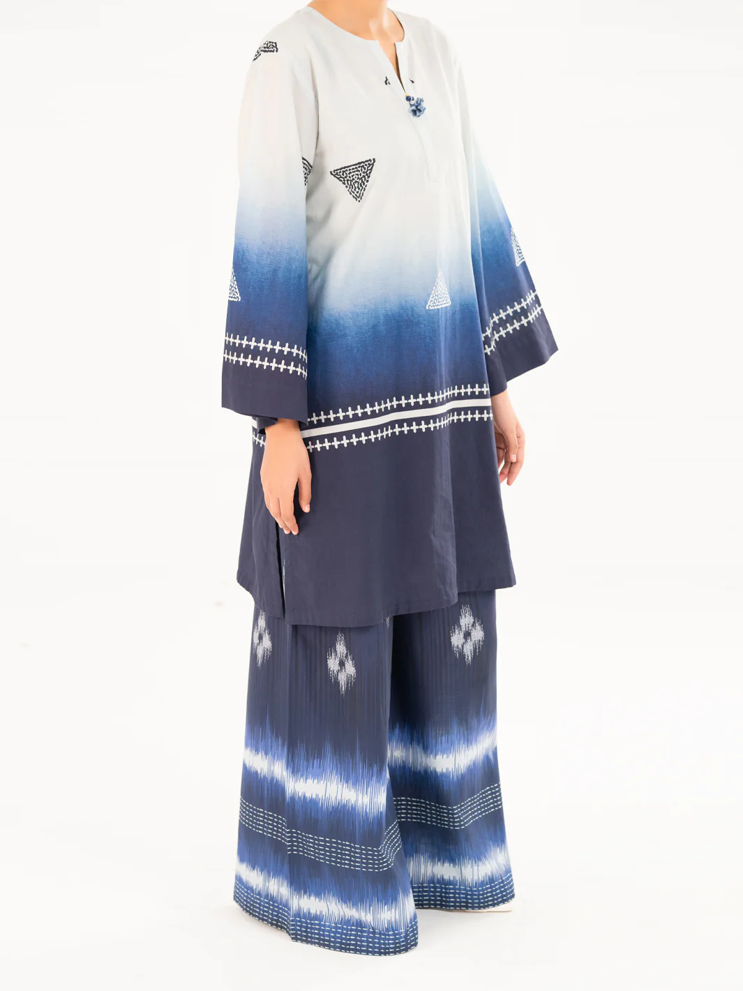 BLUE CAMBRIC KURTI | AWP-SLK-845/FB-845A - Image 4