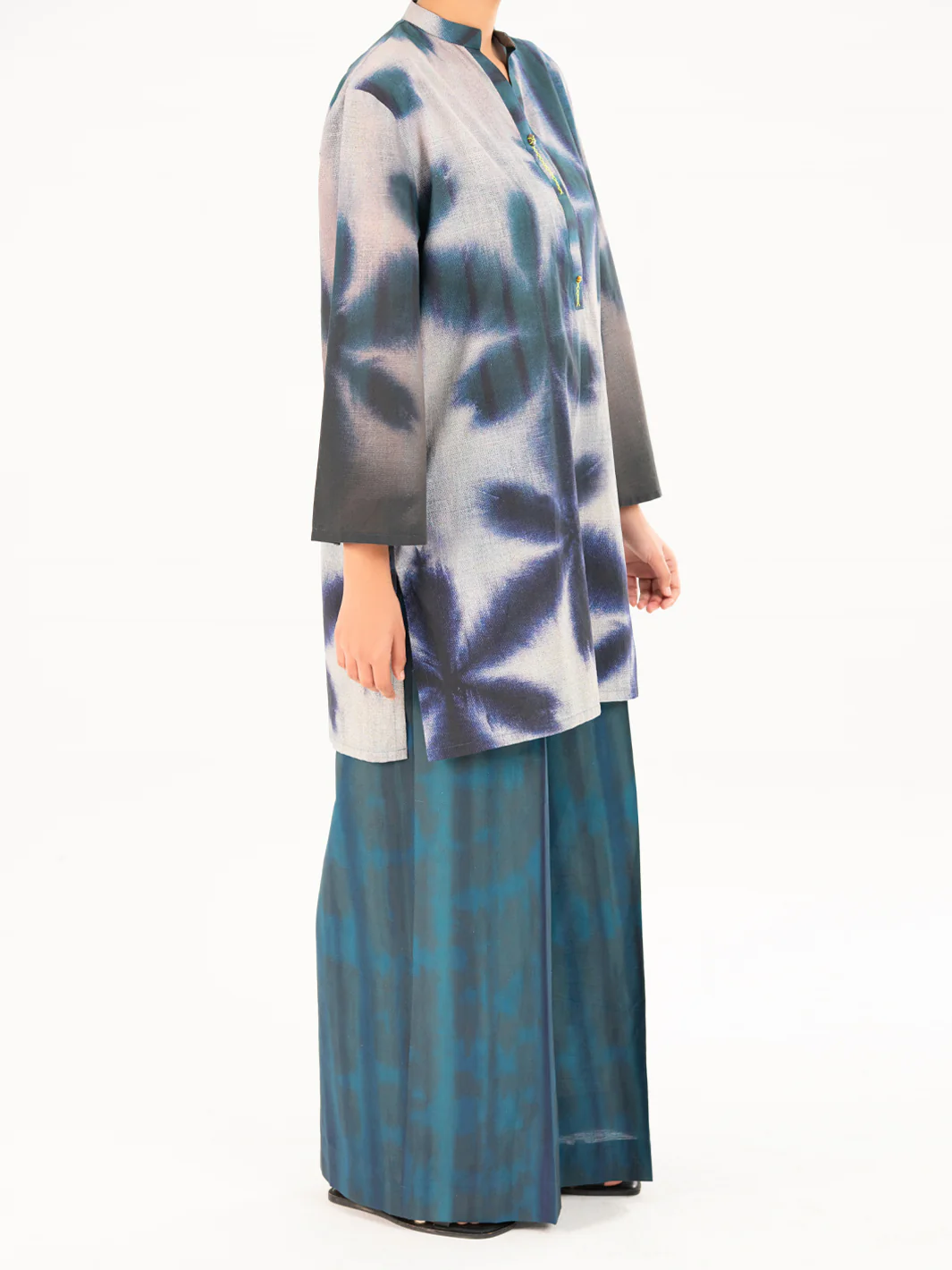 TEAL CAMBRIC KURTI | AWP-SLK-847/FB-847A - Image 4
