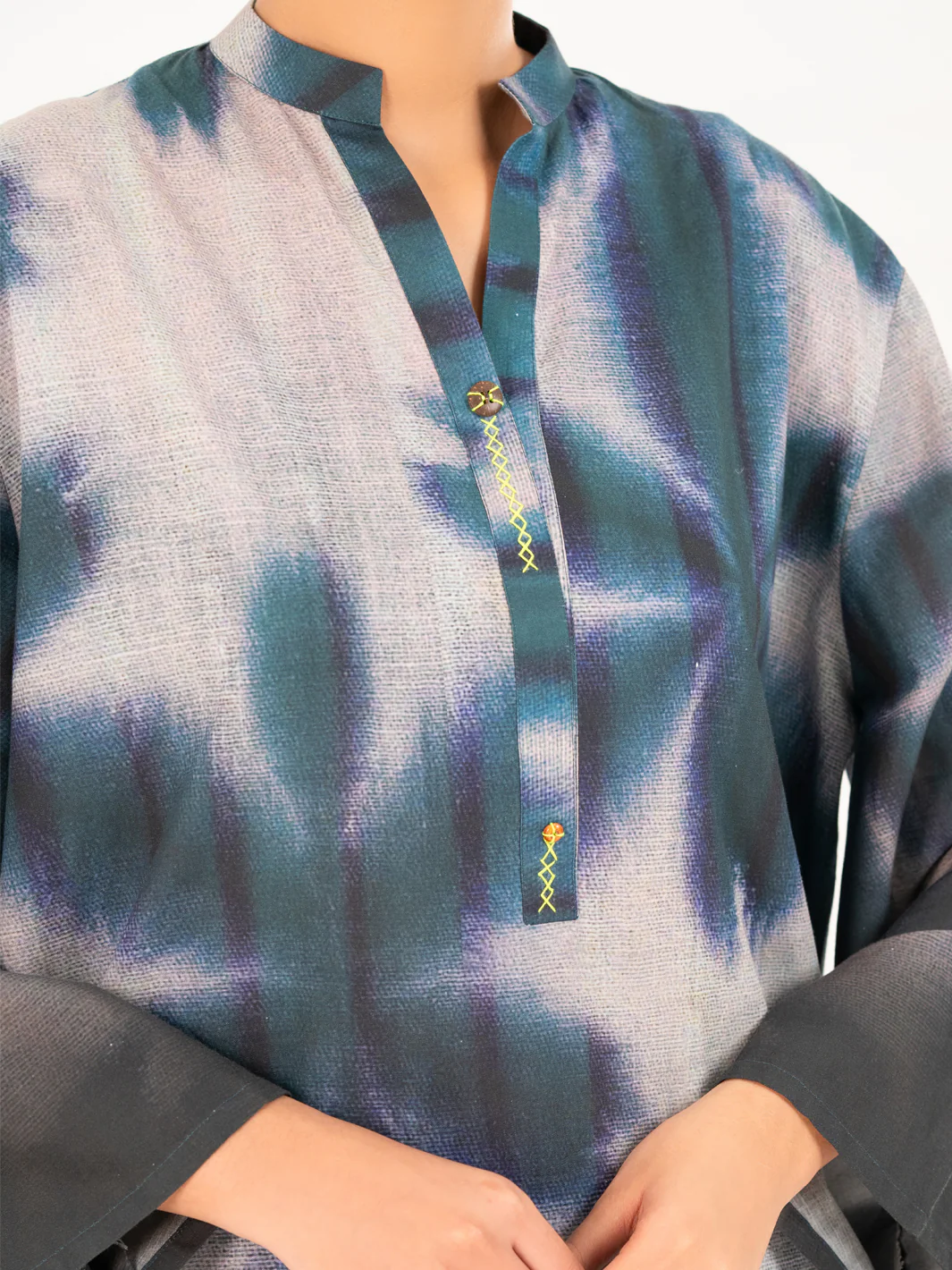 TEAL CAMBRIC KURTI | AWP-SLK-847/FB-847A - Image 5