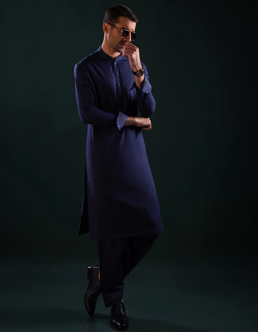 BLUE COTTON KAMEEZ SHALWAR | CCMKS-39433-B4-MIAMI - Image 2