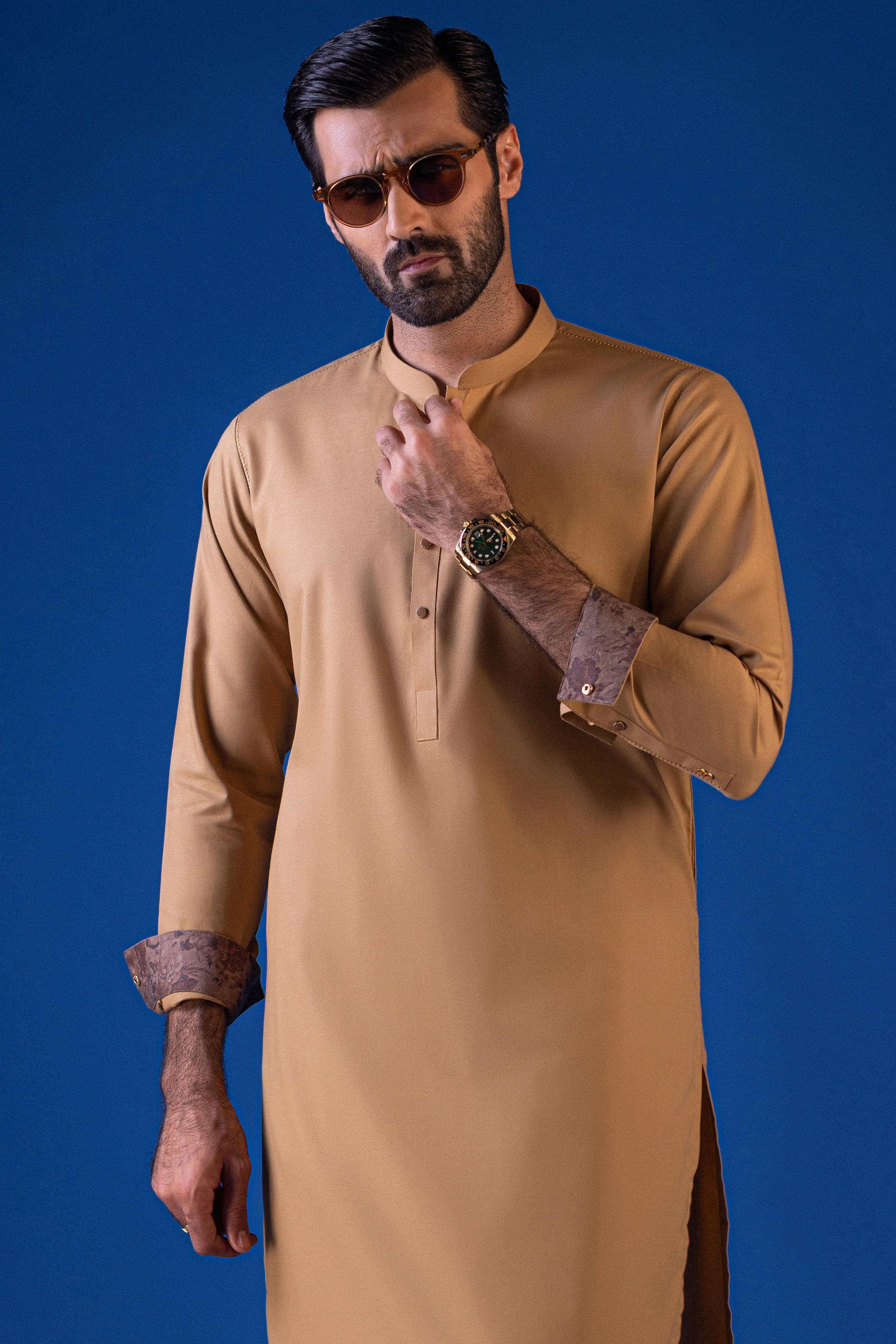 BROWN COTTON KAMEEZ SHALWAR | CCMKS-39433-C4-MIAMI - Image 2