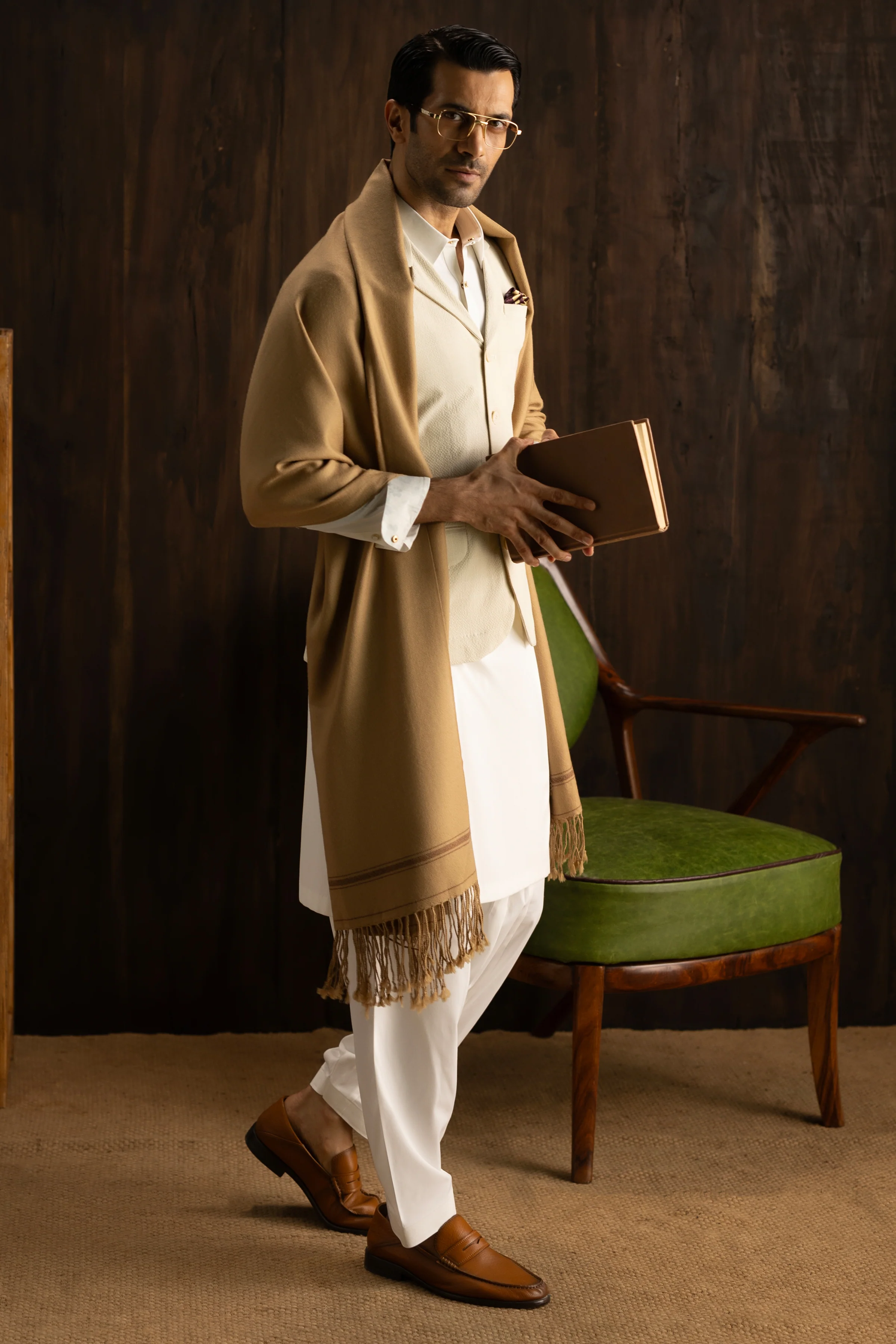 OPTICAL WHITE BLENDED KAMEEZ SHALWAR | CCMKS-A-39651-A6 - Image 5