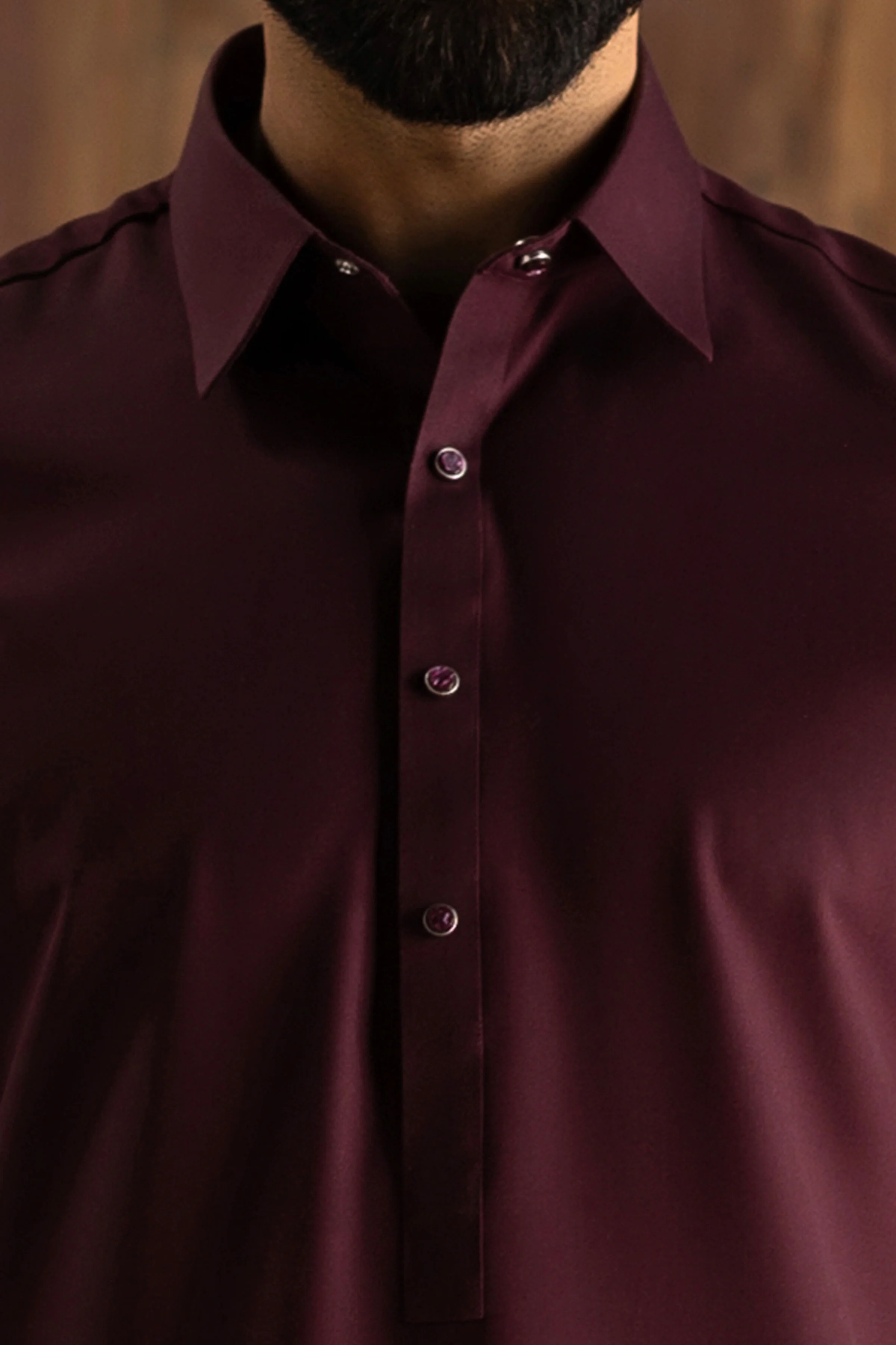 MAROON BLENDED KAMEEZ SHALWAR | CCMKS-A-39651-C6 - Image 5