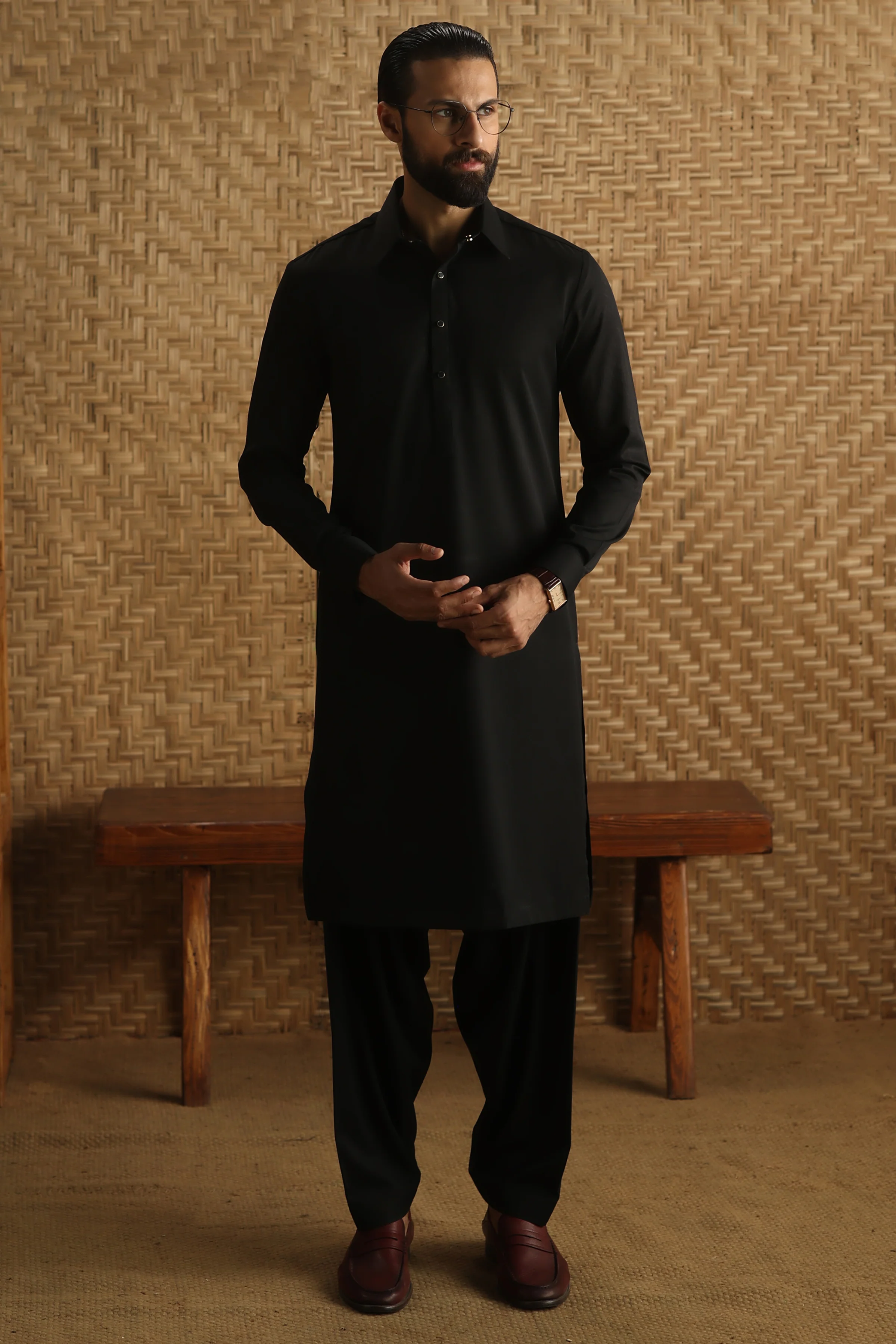 MAGNET BLACK BLENDED KAMEEZ SHALWAR | CCMKS-A-39651-E6
