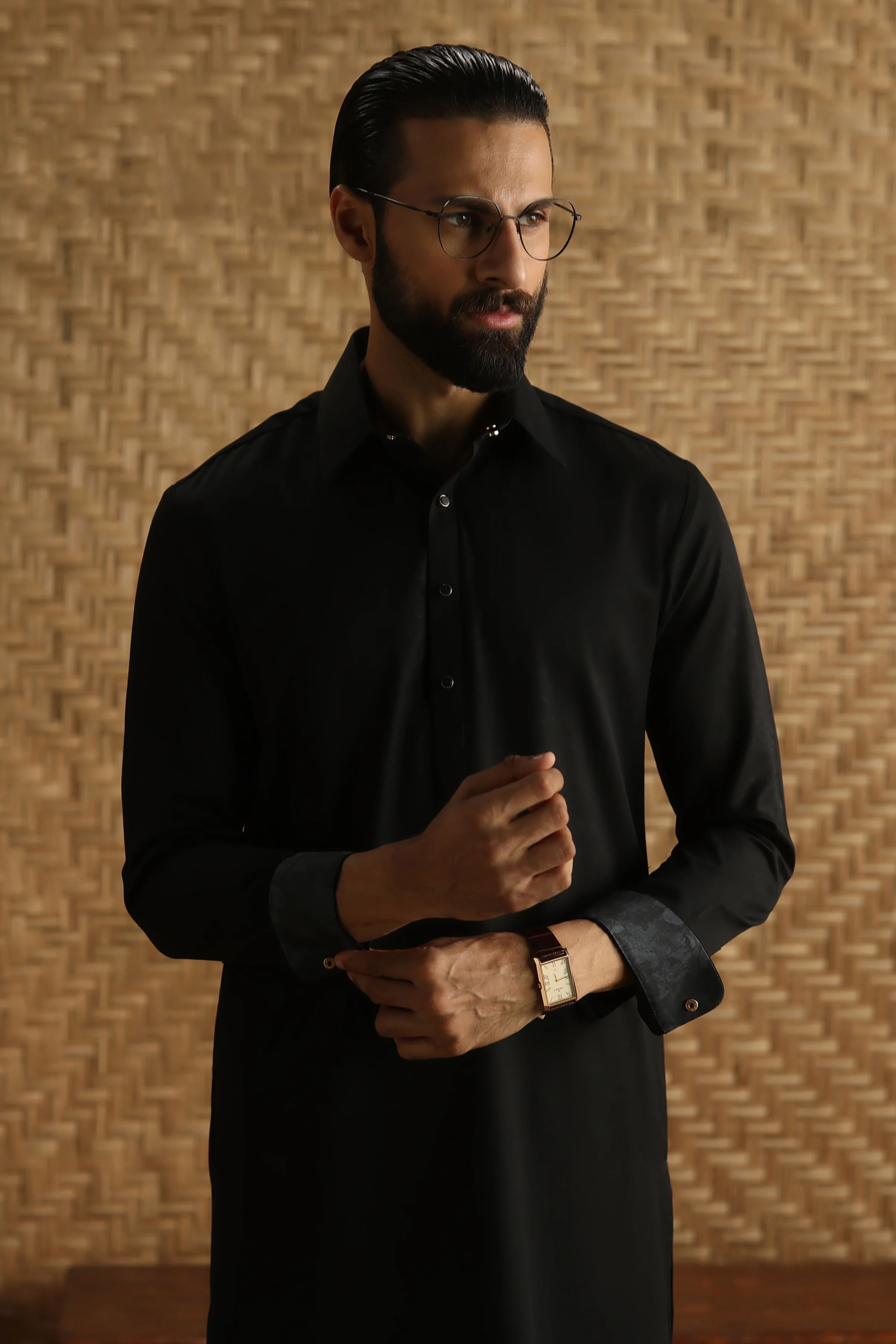 MAGNET BLACK BLENDED KAMEEZ SHALWAR | CCMKS-A-39651-E6 - Image 2