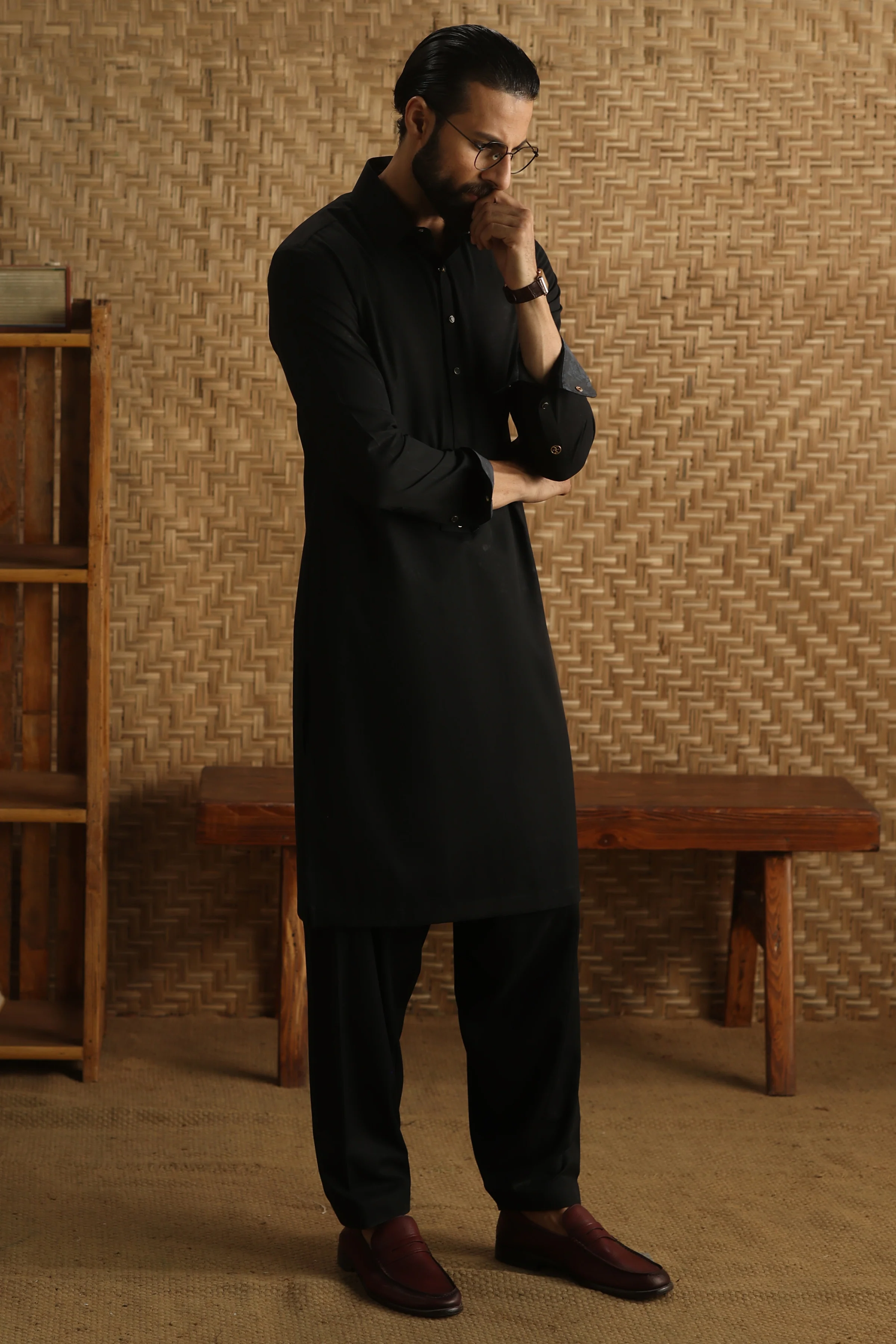 MAGNET BLACK BLENDED KAMEEZ SHALWAR | CCMKS-A-39651-E6 - Image 3