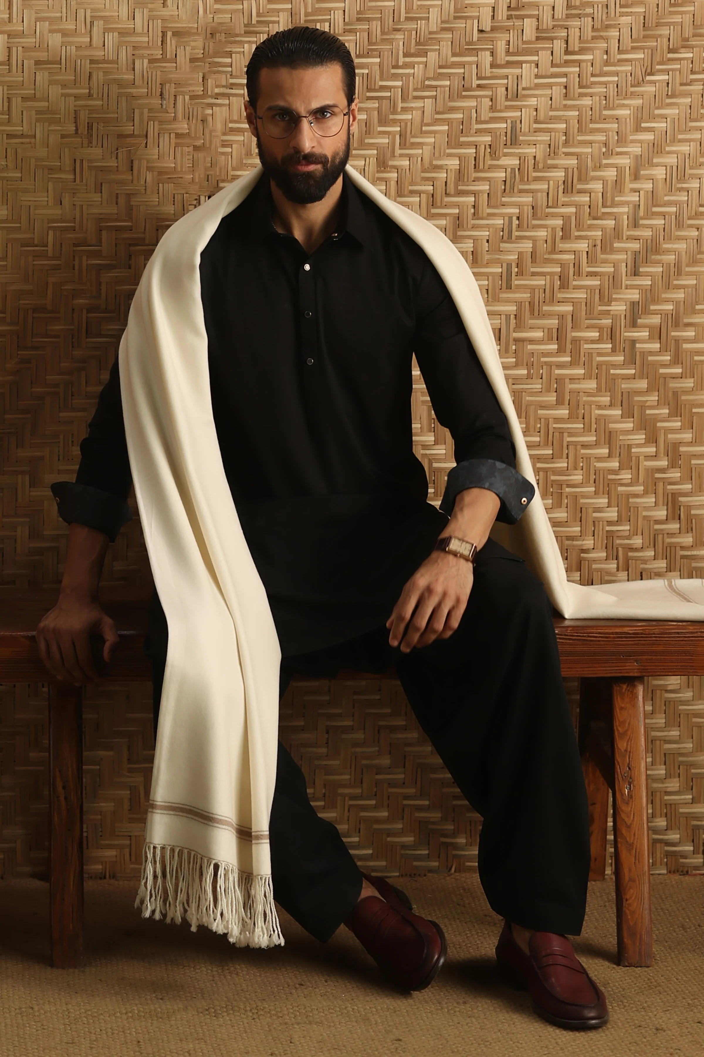 MAGNET BLACK BLENDED KAMEEZ SHALWAR | CCMKS-A-39651-E6 - Image 6