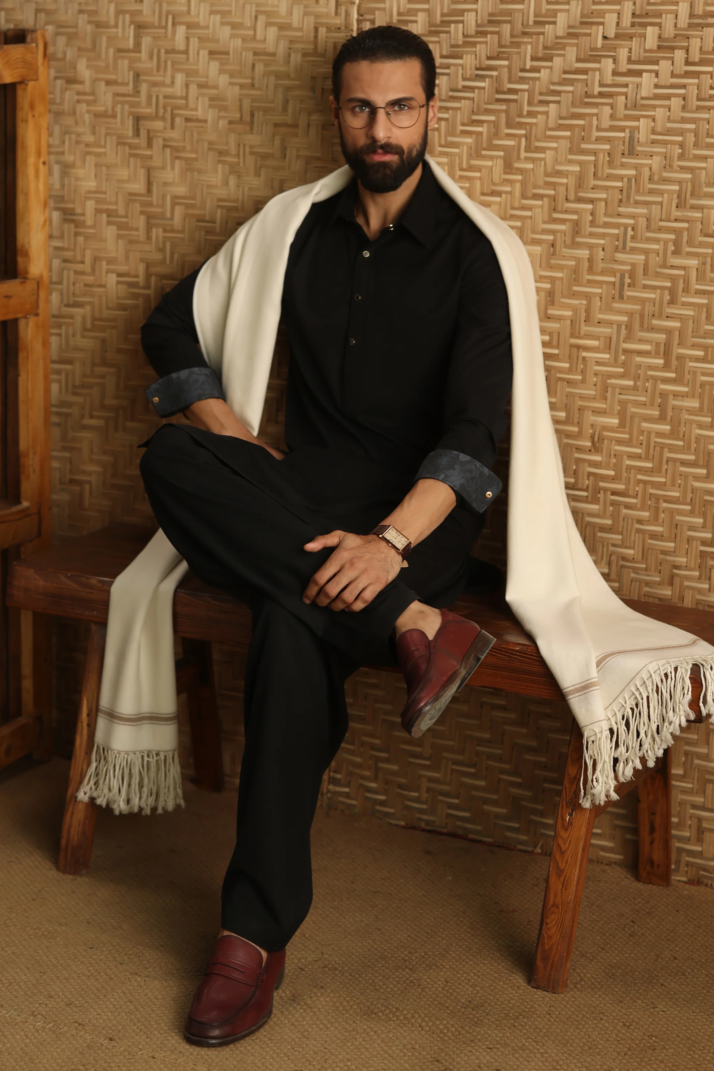 MAGNET BLACK BLENDED KAMEEZ SHALWAR | CCMKS-A-39651-E6 - Image 7