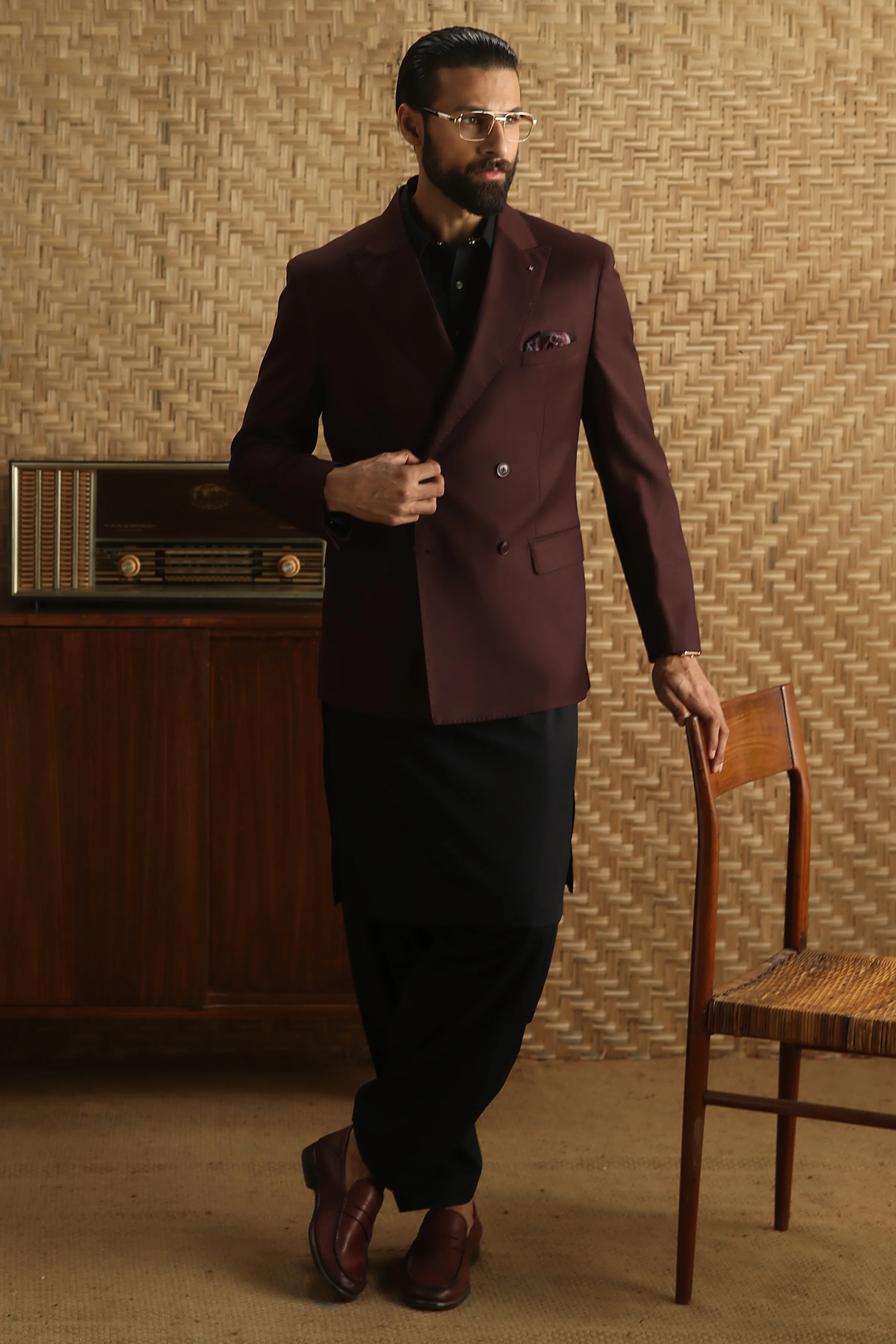 BLACK BLENDED KAMEEZ SHALWAR | CCMKS-A-39651-F6 - Image 5