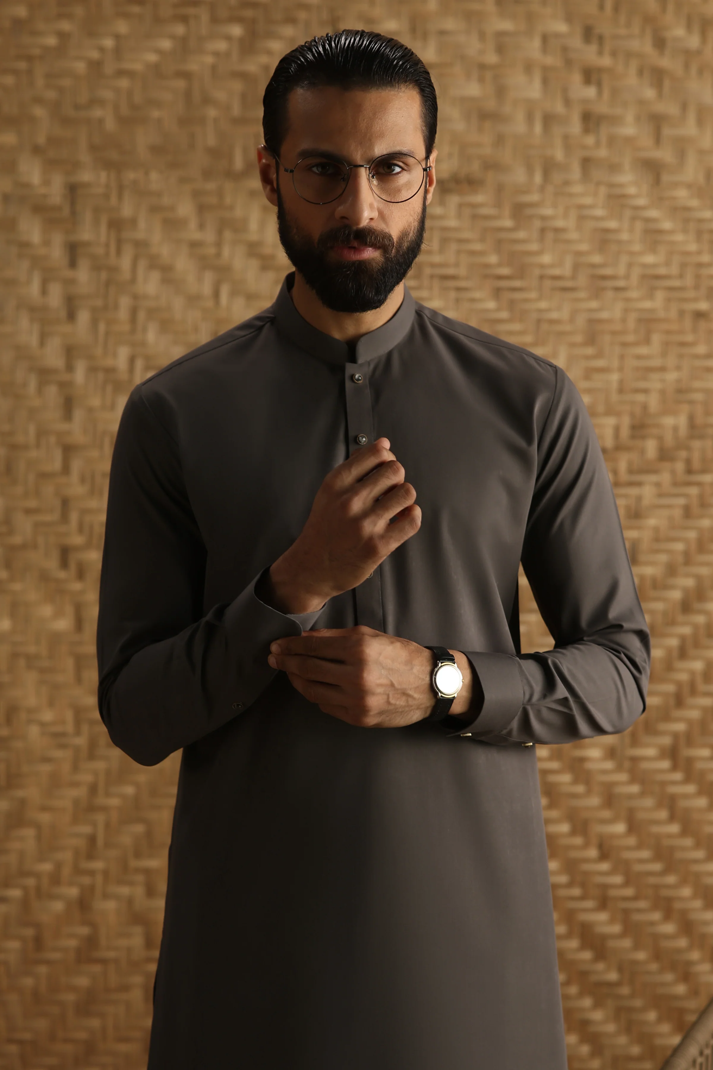 CHARCOAL BLENDED KAMEEZ SHALWAR | CCMKS-A-39652-C6 - Image 2