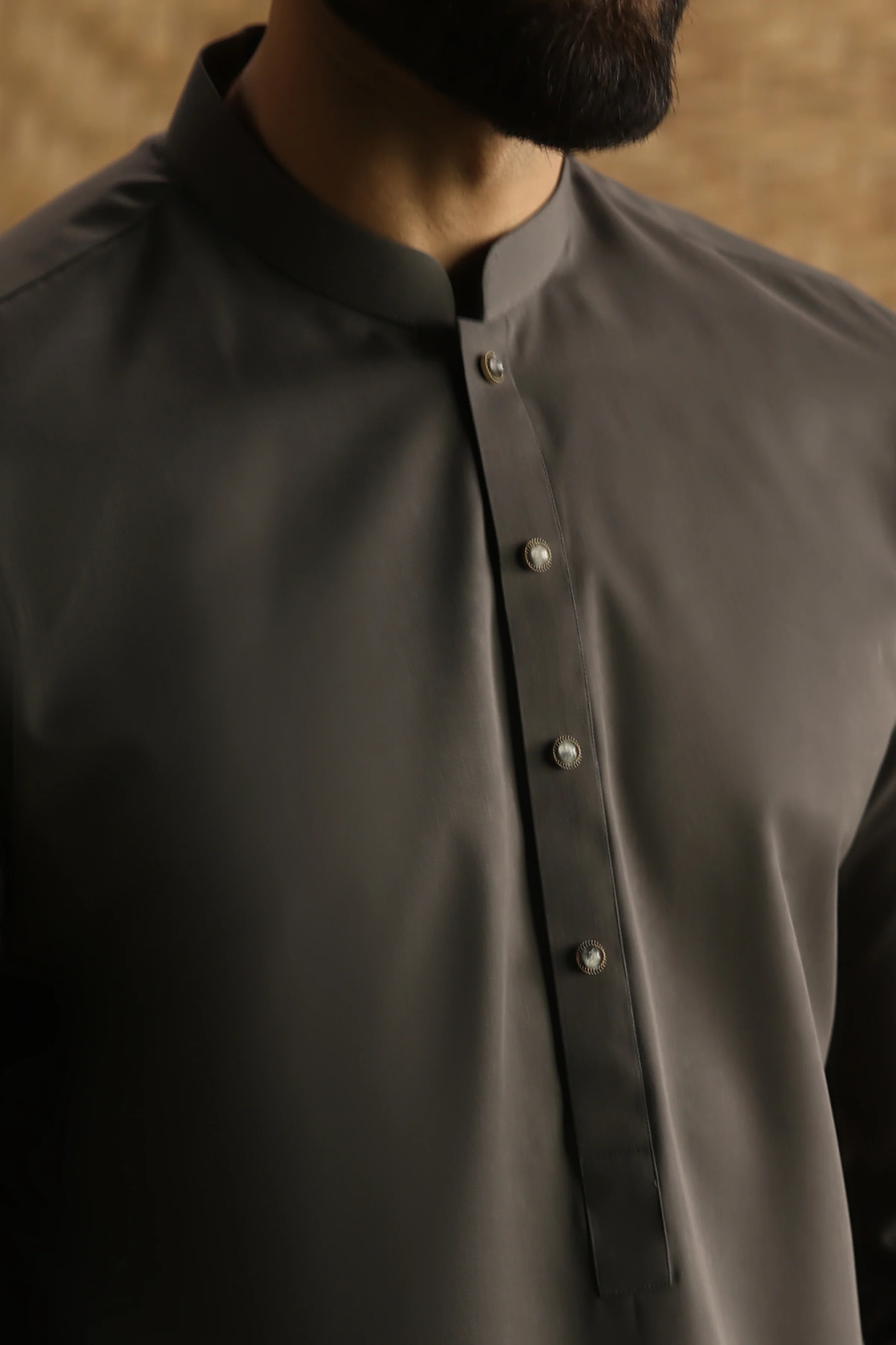 CHARCOAL BLENDED KAMEEZ SHALWAR | CCMKS-A-39652-C6 - Image 6