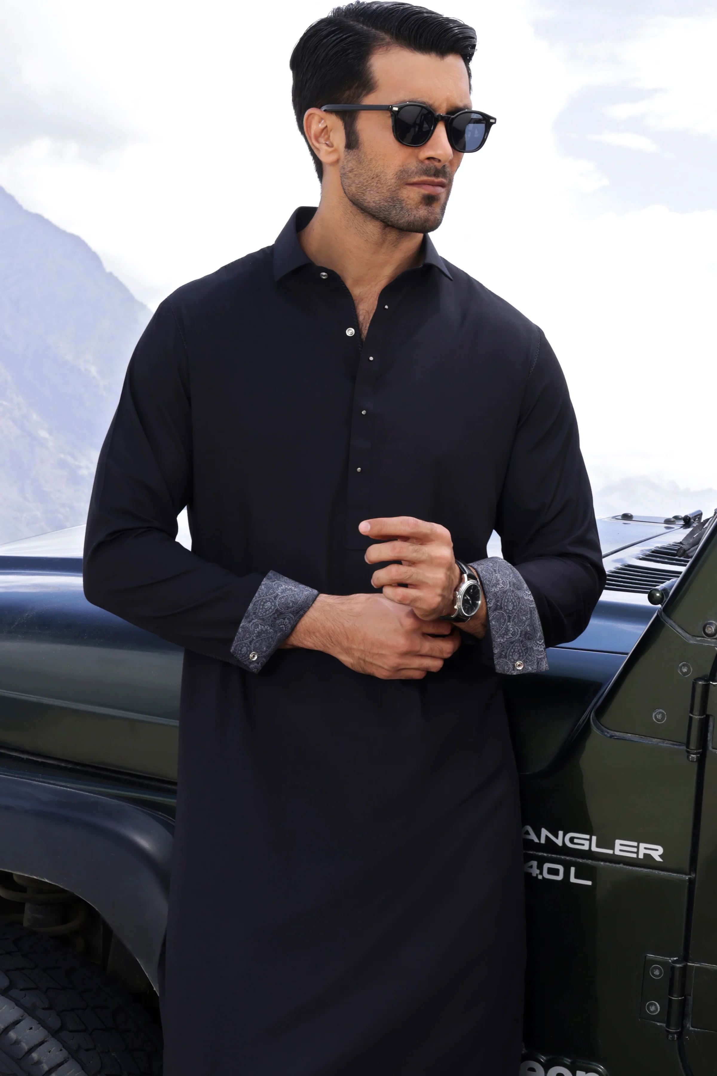 BLACK BLENDED KAMEEZ SHALWAR | CCMKS-A-US-39317-2/4 - AMSTERDAM - Image 3
