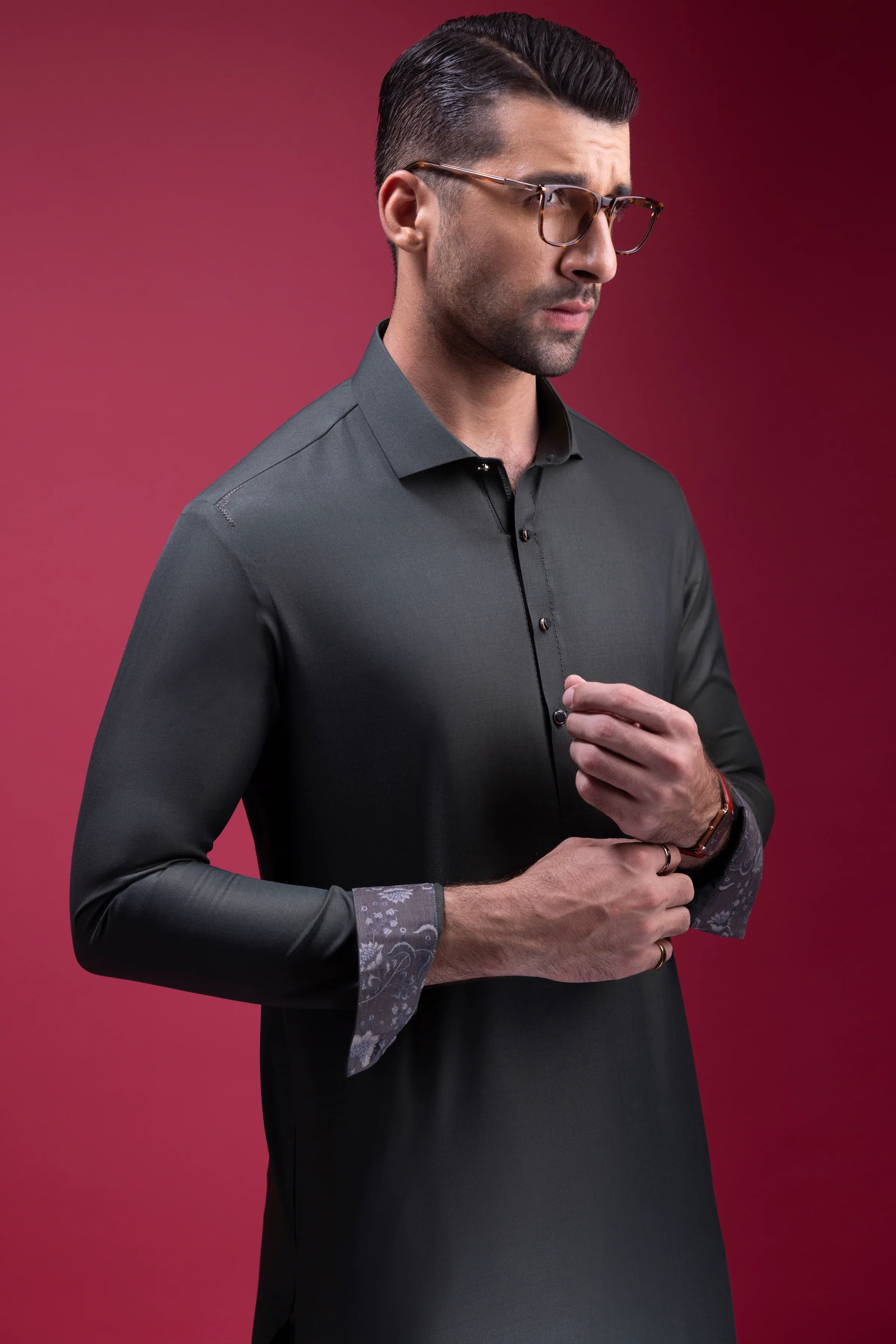OLIVE KAMEEZ SHALWAR | CCMKS-A-US-39359-4/4 - SWITZERLAND - Image 4