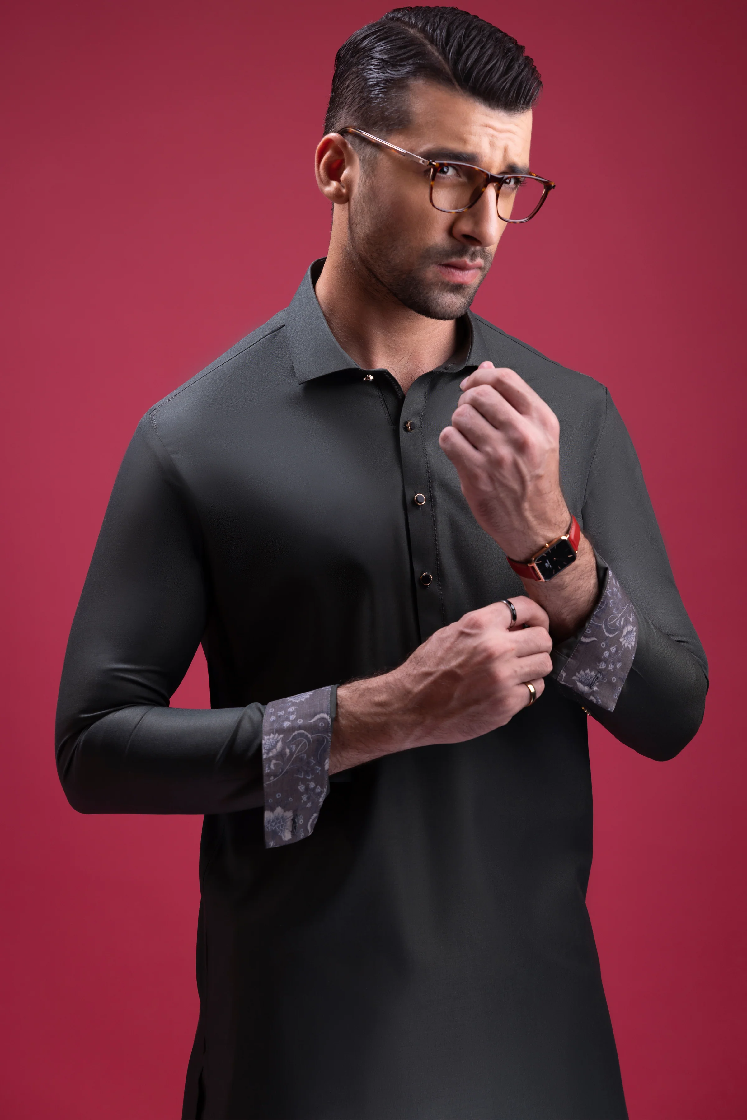 OLIVE KAMEEZ SHALWAR | CCMKS-A-US-39359-4/4 - SWITZERLAND - Image 5