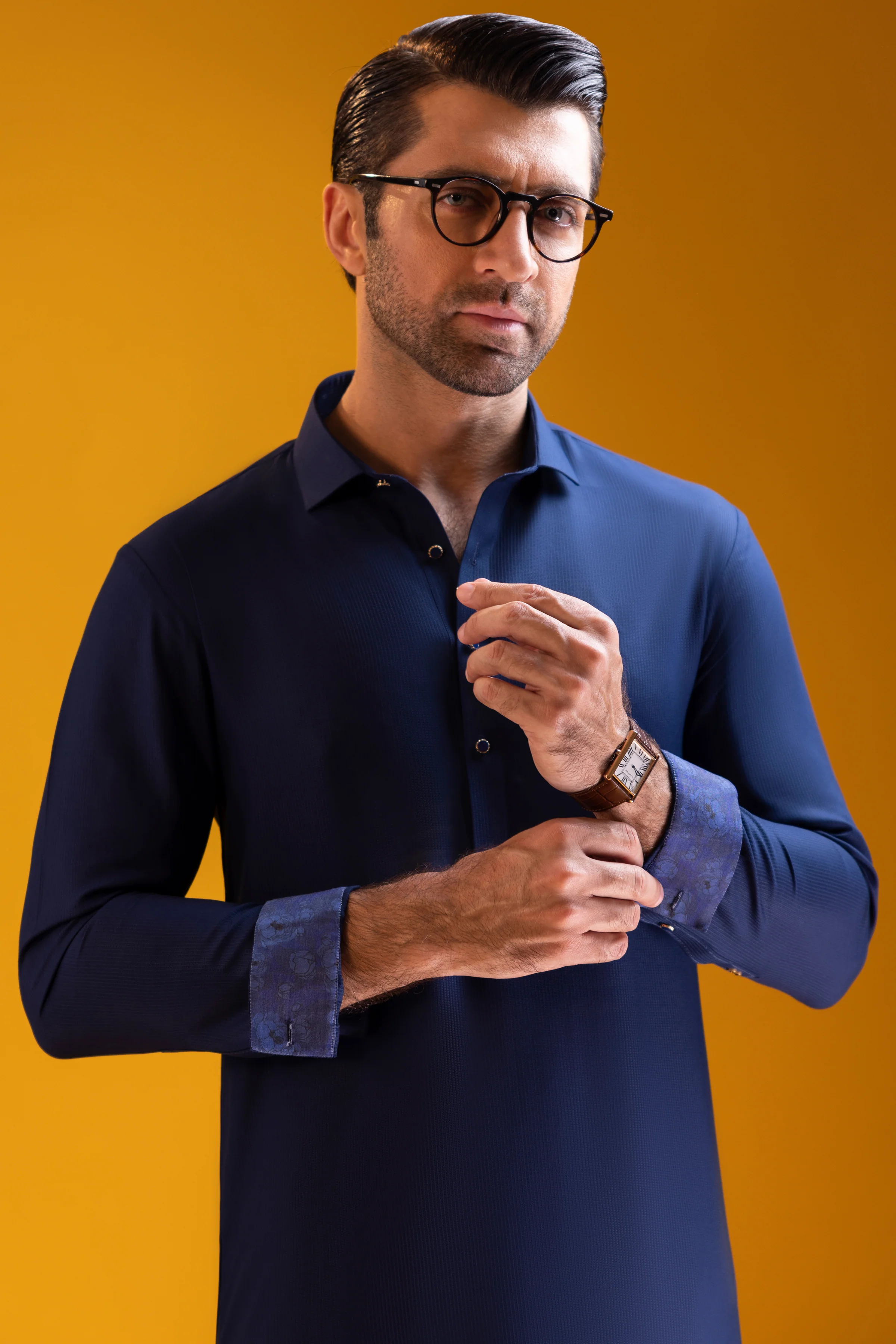 ROYAL BLUE BLENDED KAMEEZ SHALWAR | CCMKS-A-US-39377-2/4 - ISTANBUL - Image 2
