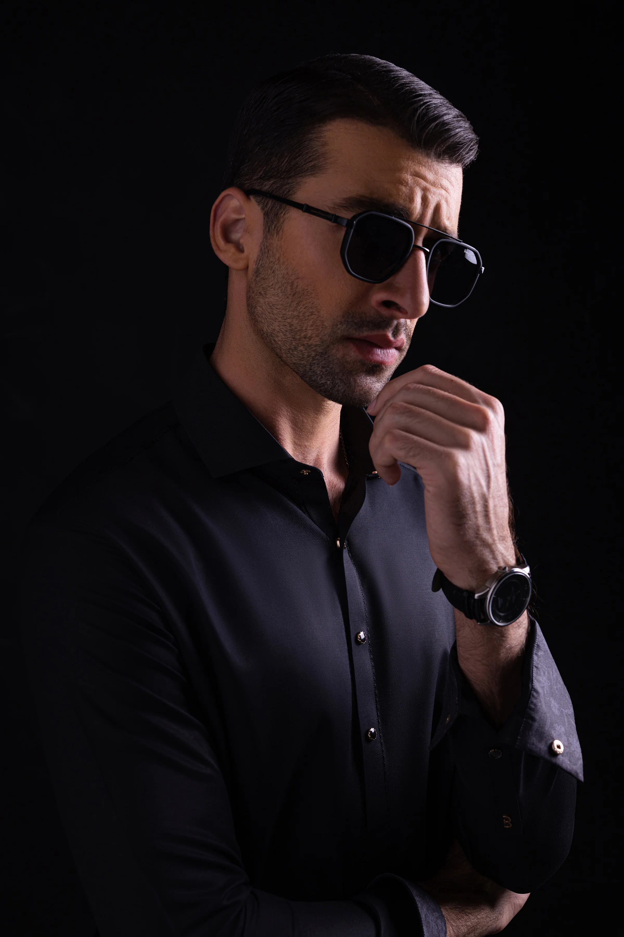 BLACK BLENDED KAMEEZ SHALWAR | CCMKS-S-39442-A3-WUHAN - Image 3