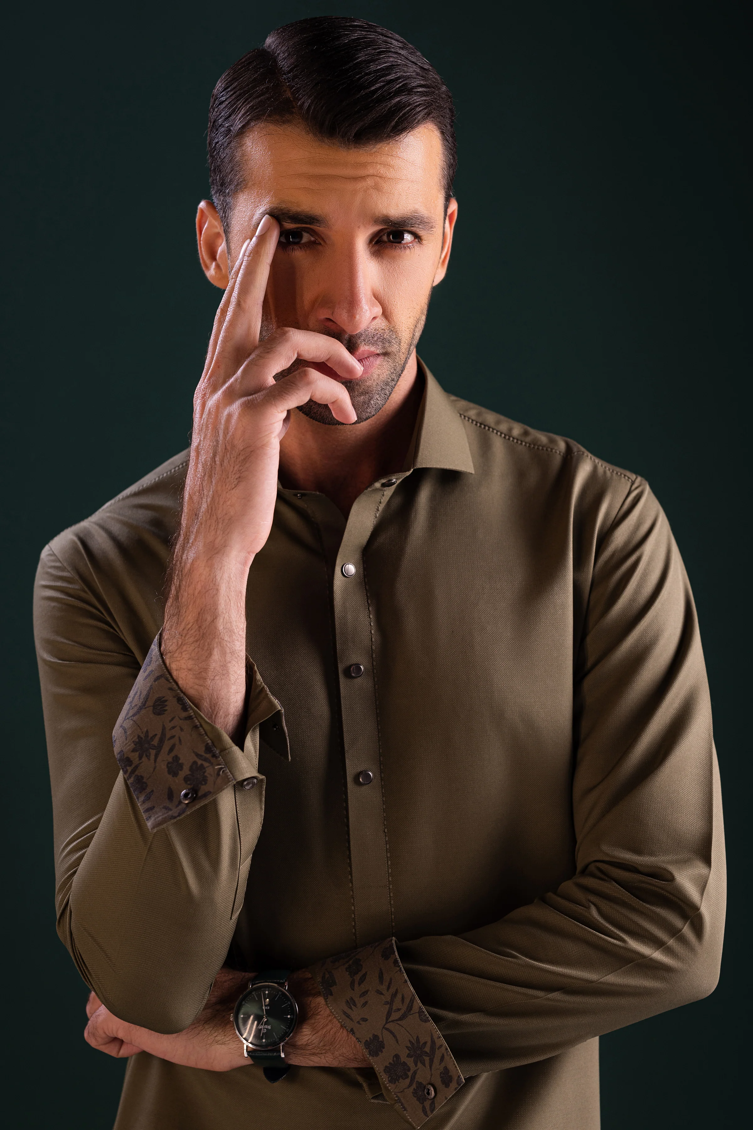 GREEN BLENDED KAMEEZ SHALWAR | CCMKS-S-39442-B3-WUHAN - Image 3