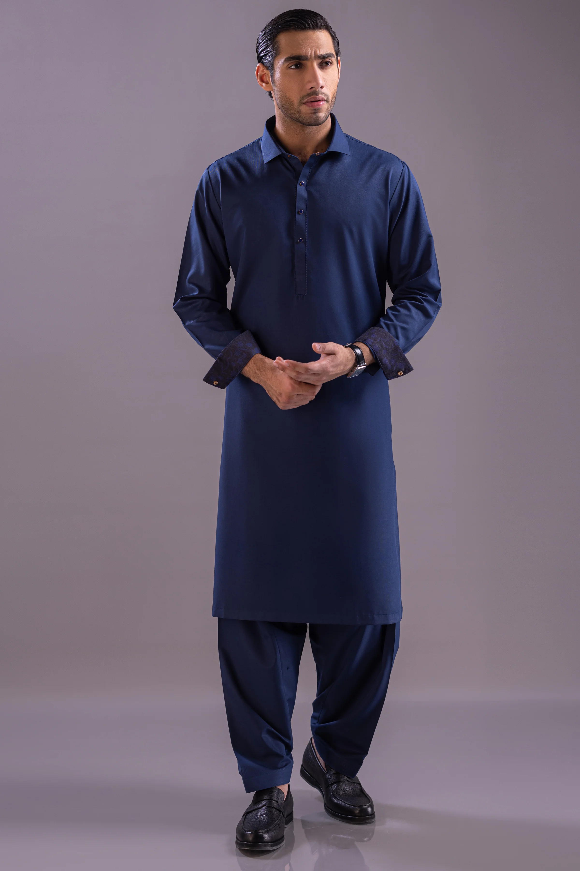 BLUE BLENDED KAMEEZ SHALWAR | CCMKS-S-39442-C3-WUHAN