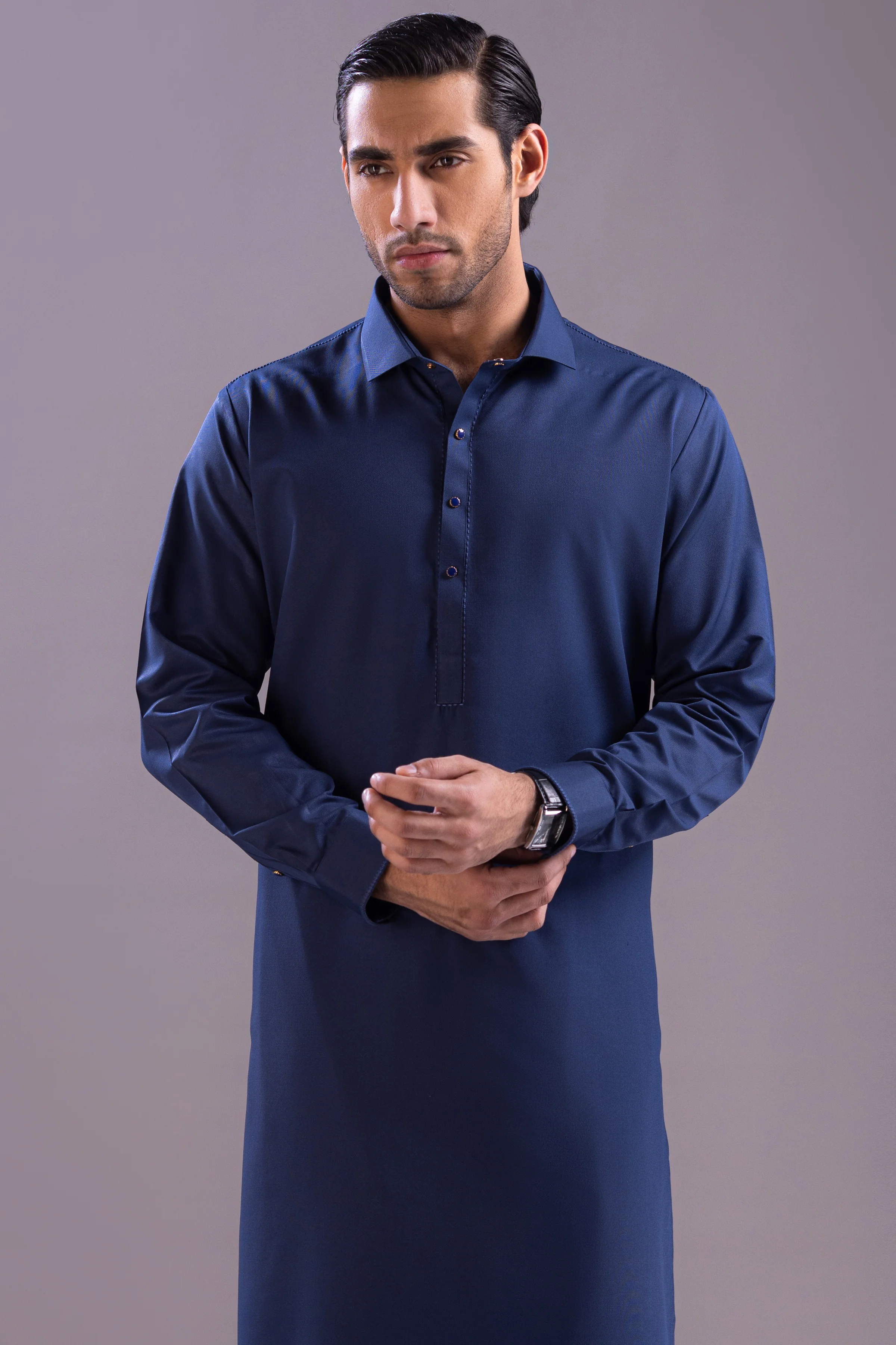 BLUE BLENDED KAMEEZ SHALWAR | CCMKS-S-39442-C3-WUHAN - Image 2