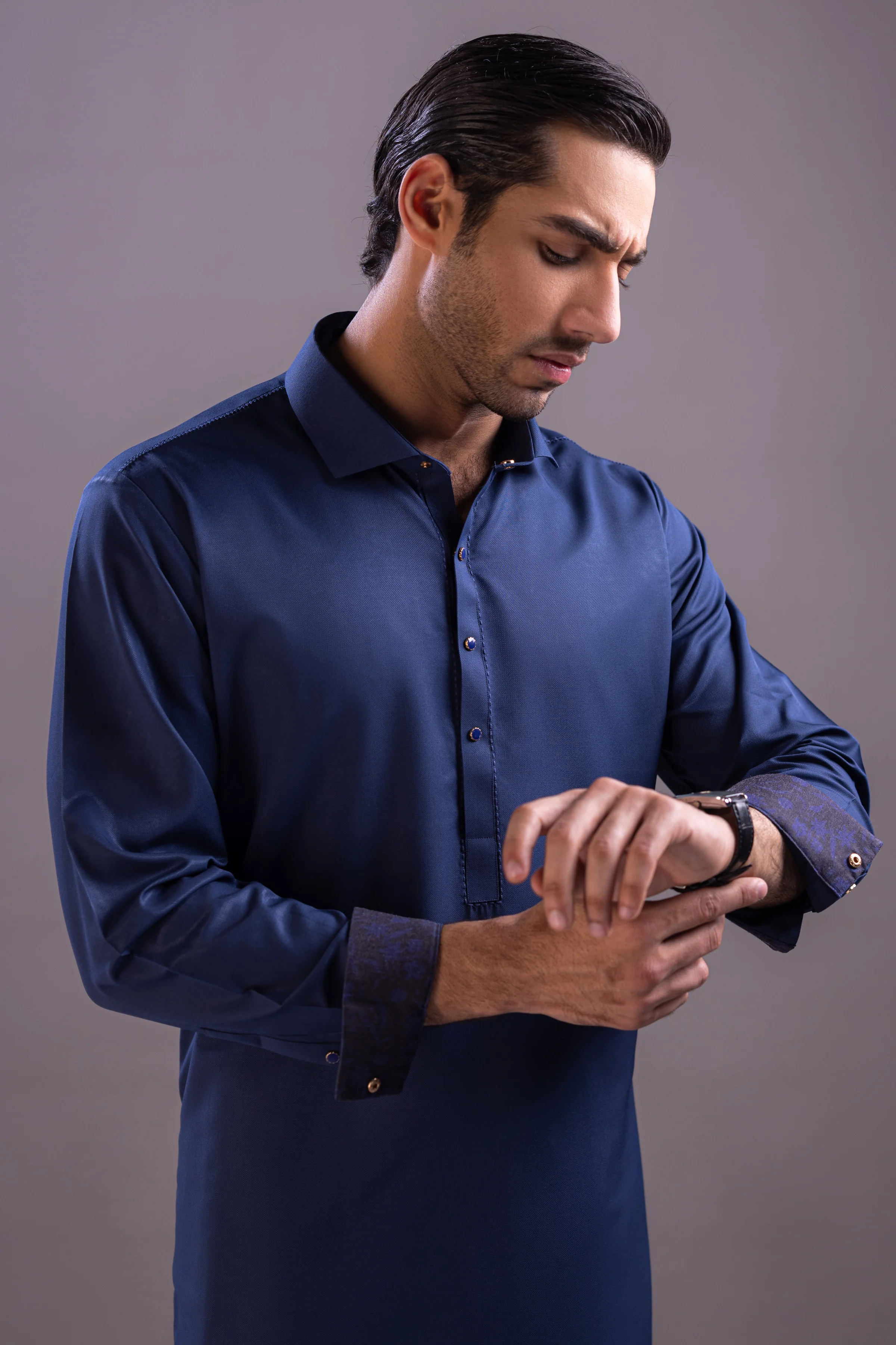 BLUE BLENDED KAMEEZ SHALWAR | CCMKS-S-39442-C3-WUHAN - Image 3