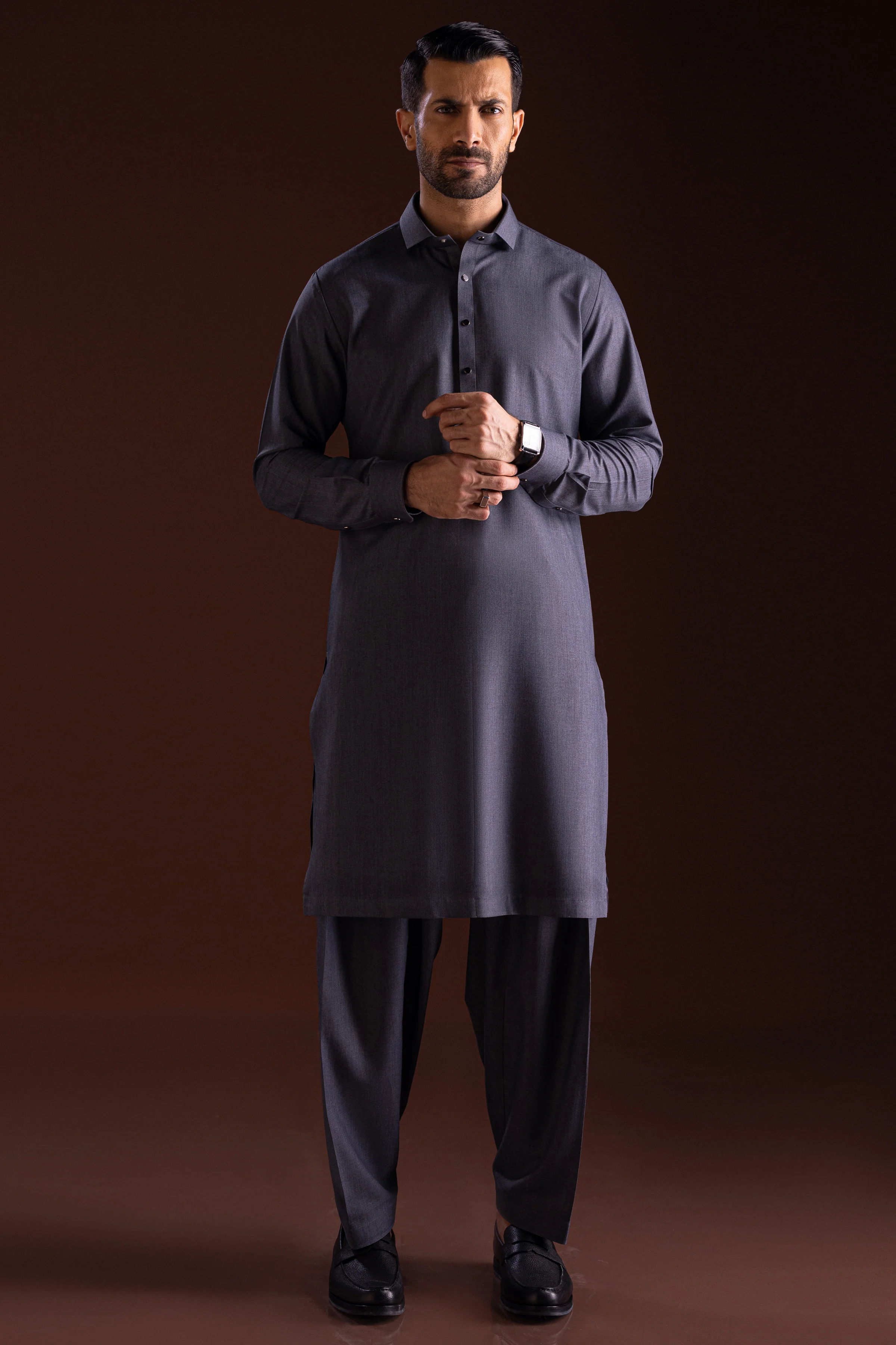GREY BLENDED KAMEEZ SHALWAR | CCMKS-S-39462-A1 - Image 3
