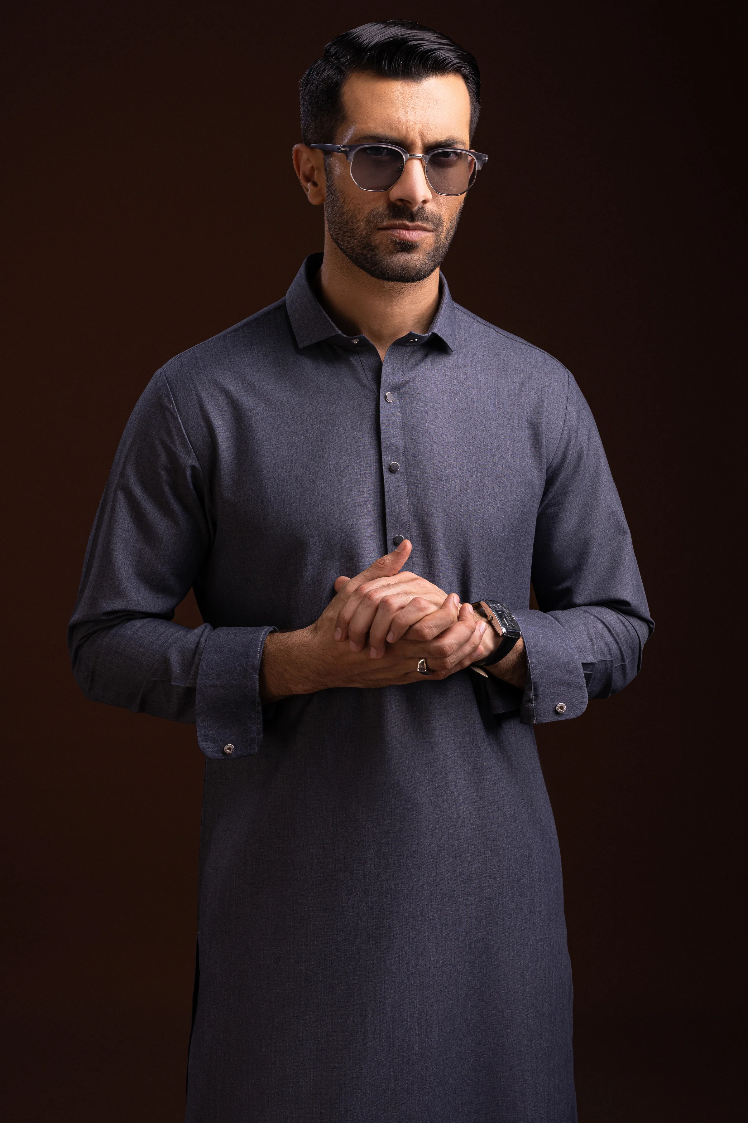 GREY BLENDED KAMEEZ SHALWAR | CCMKS-S-39462-A1 - Image 4