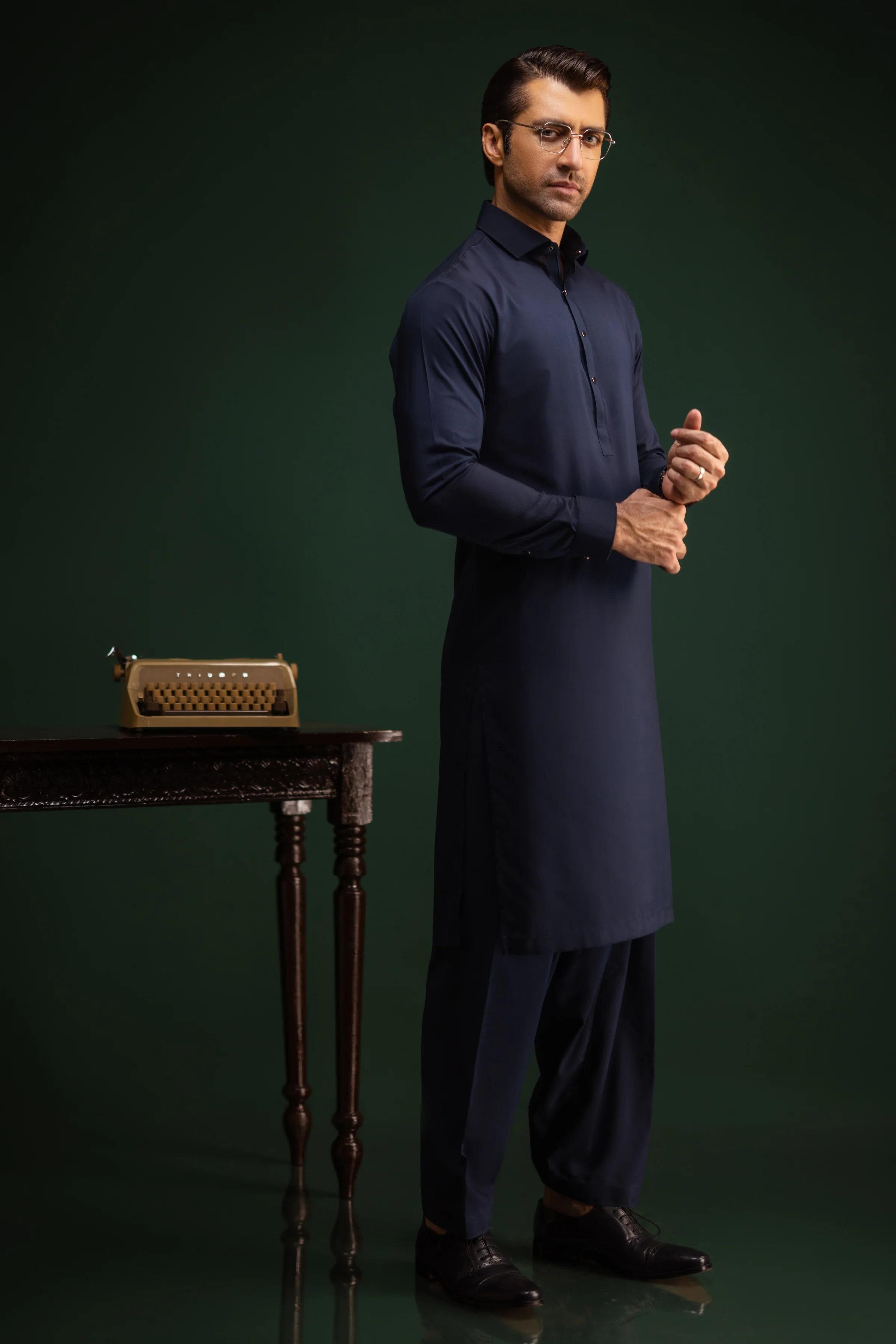 BLUE KAMEEZ SHALWAR | CCMKS-S-39468-E5 - Image 3