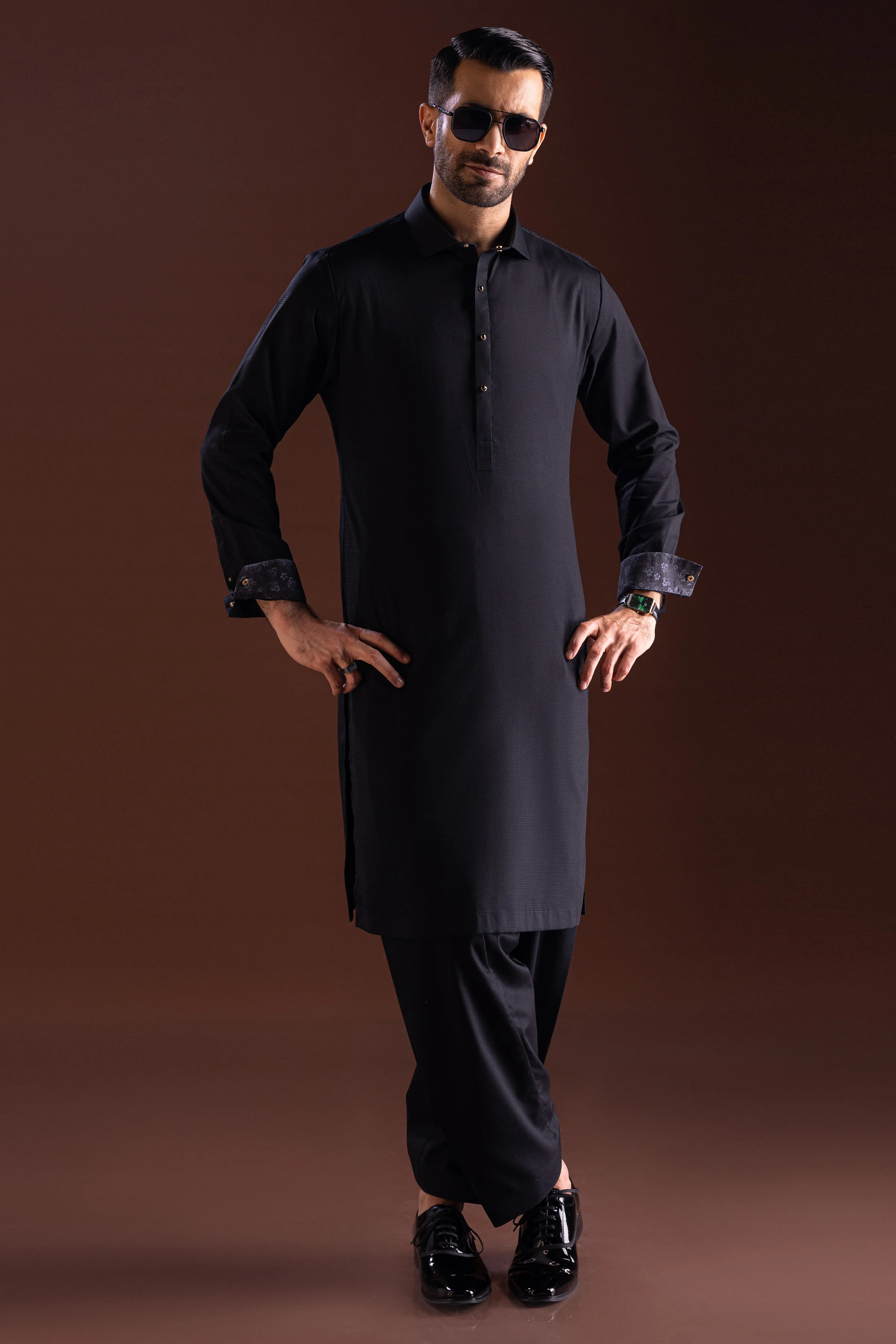 BLACK COTTON KAMEEZ SHALWAR | CCMKS-S-39485-A2