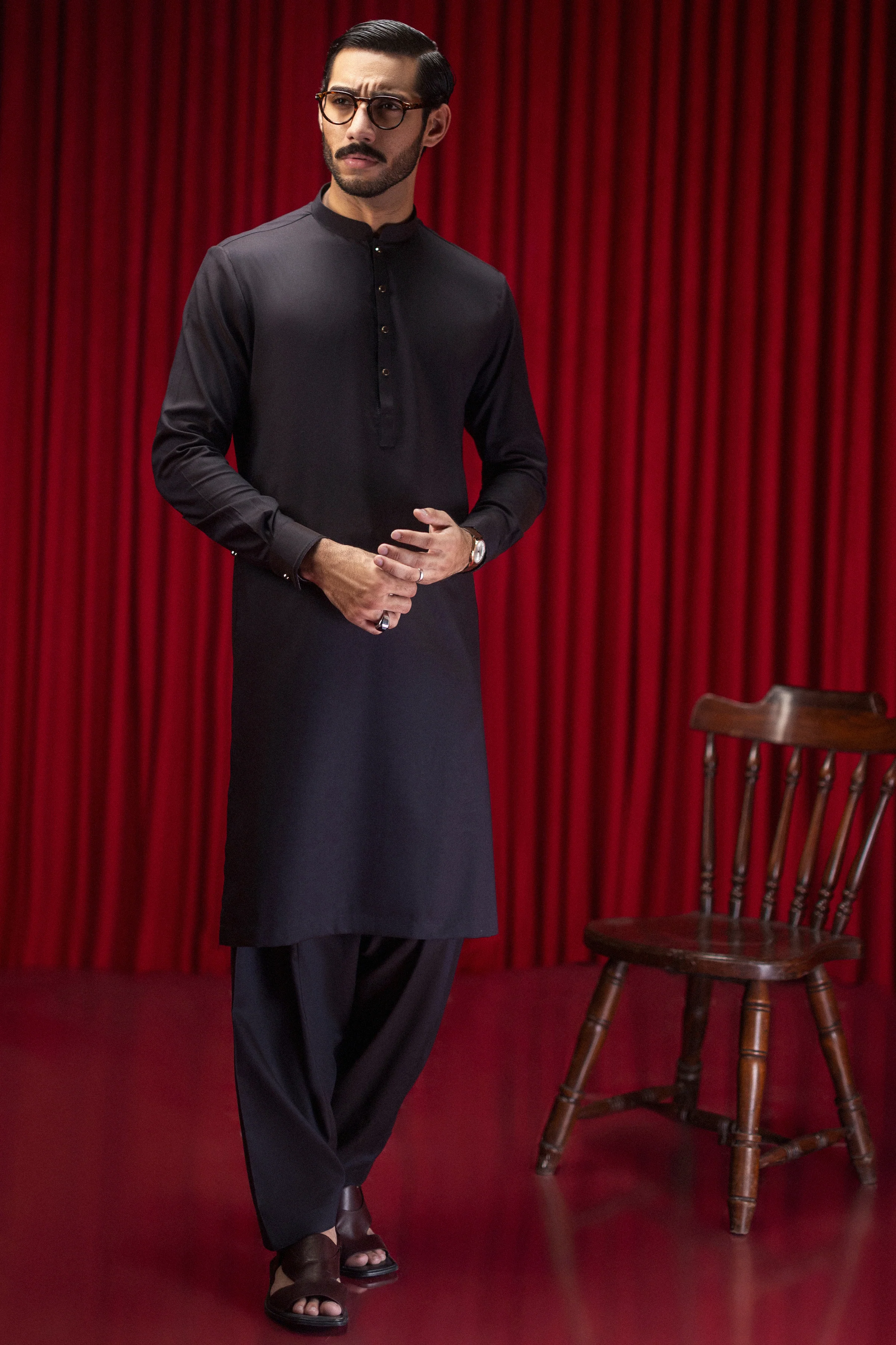 DEEP PLUM COTTON KAMEEZ SHALWAR | CCMKS-S-39558-A3