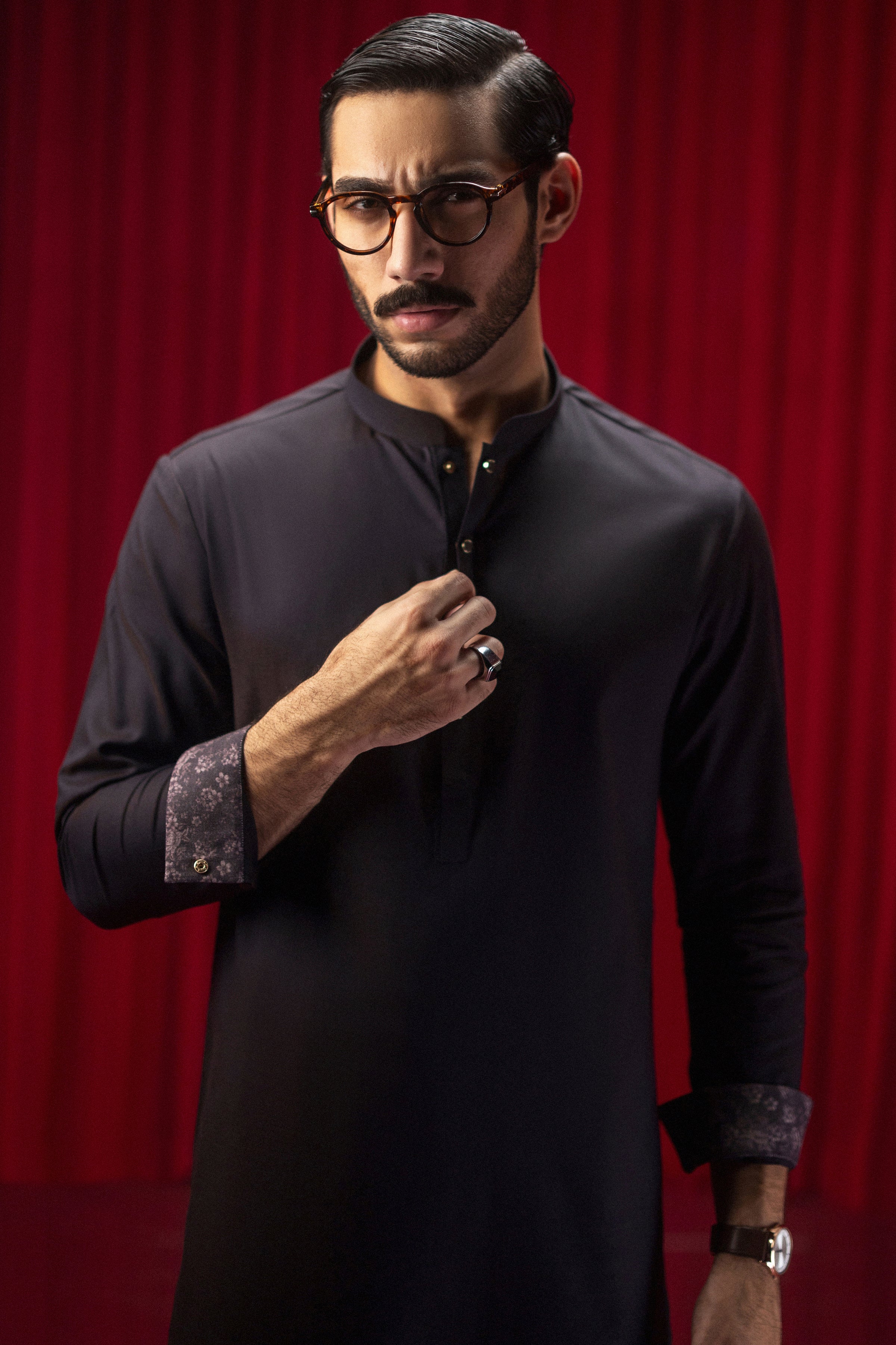 DEEP PLUM COTTON KAMEEZ SHALWAR | CCMKS-S-39558-A3 - Image 2