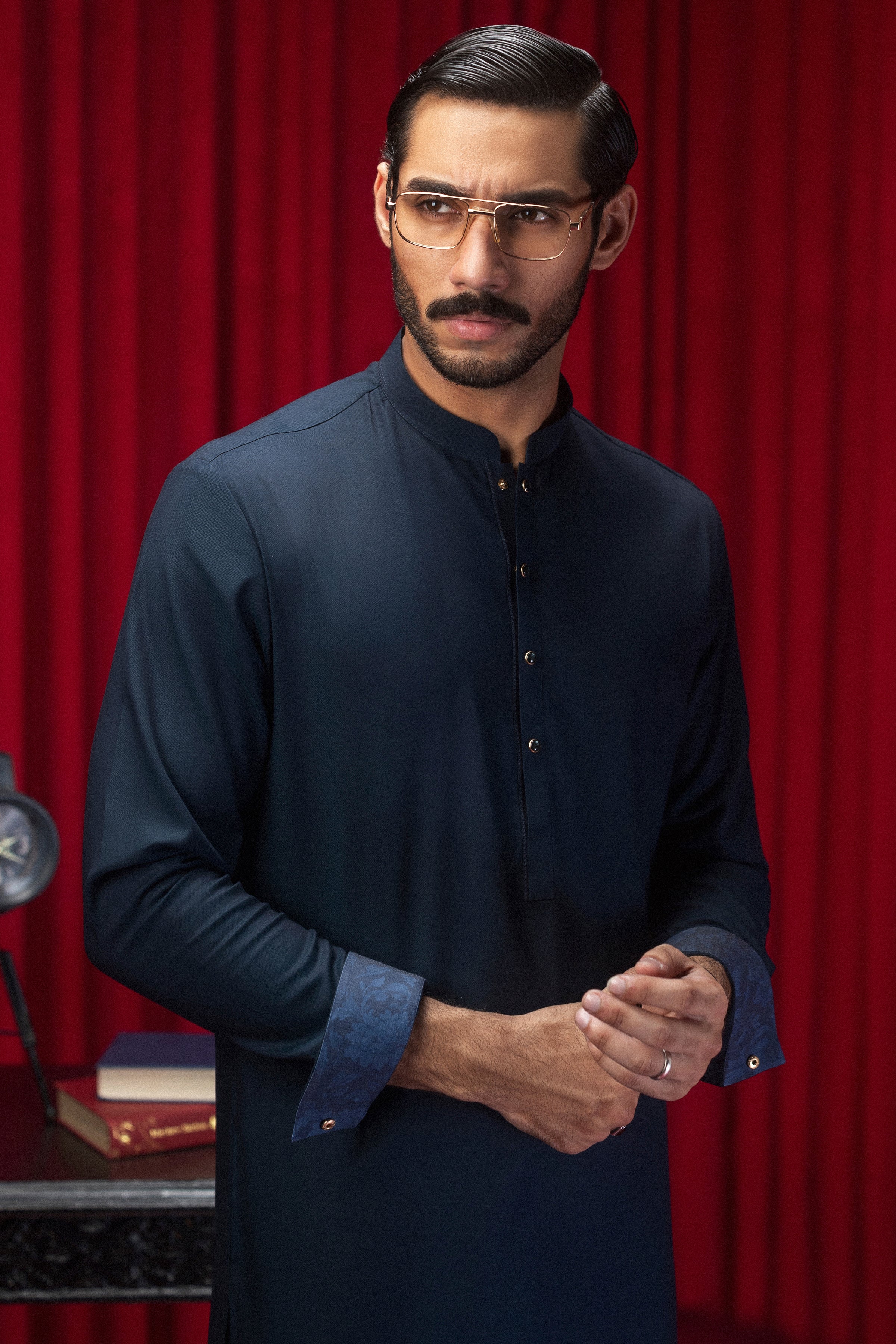 TEAL COTTON KAMEEZ SHALWAR | CCMKS-S-39558-B3 - Image 2