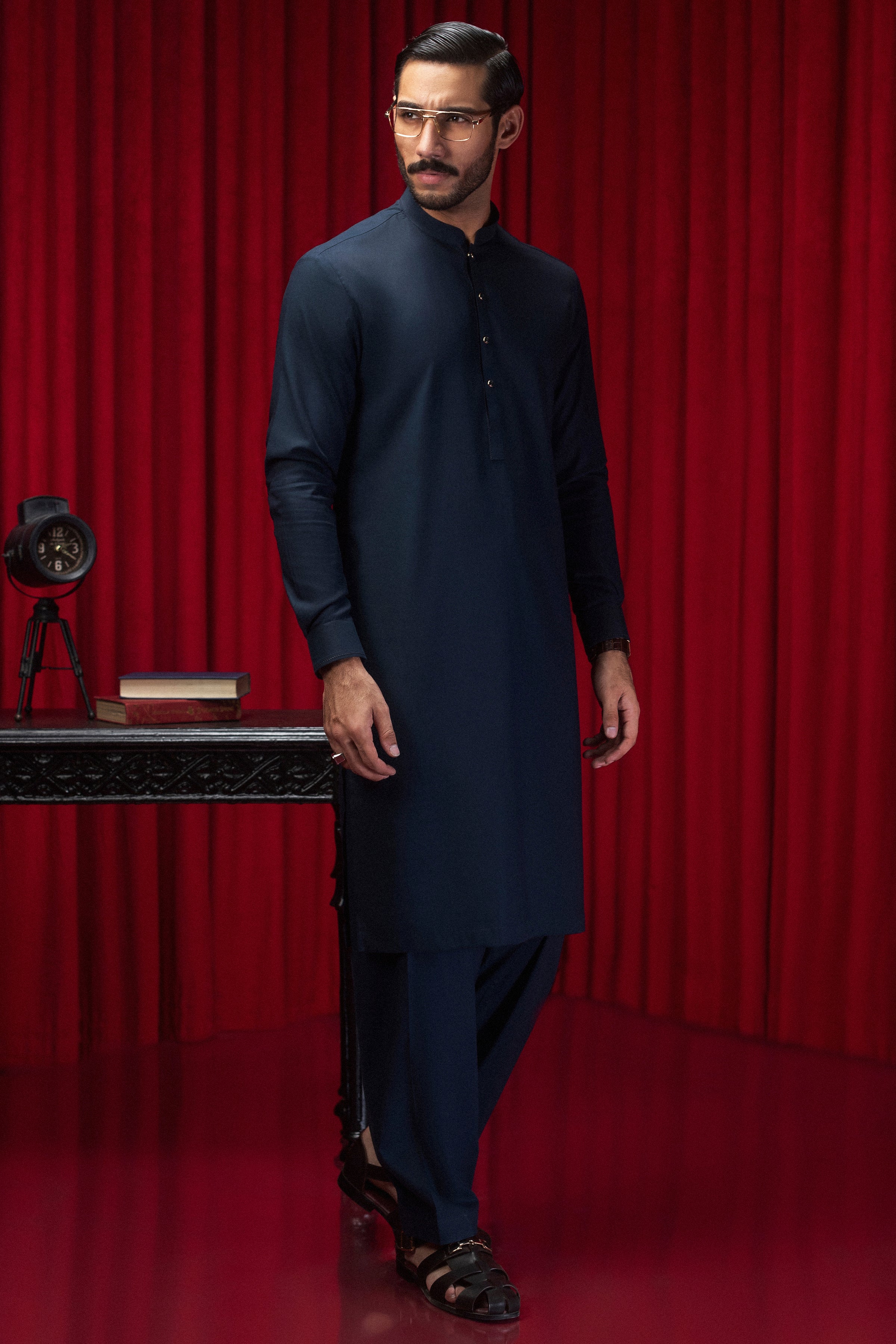 TEAL COTTON KAMEEZ SHALWAR | CCMKS-S-39558-B3 - Image 5