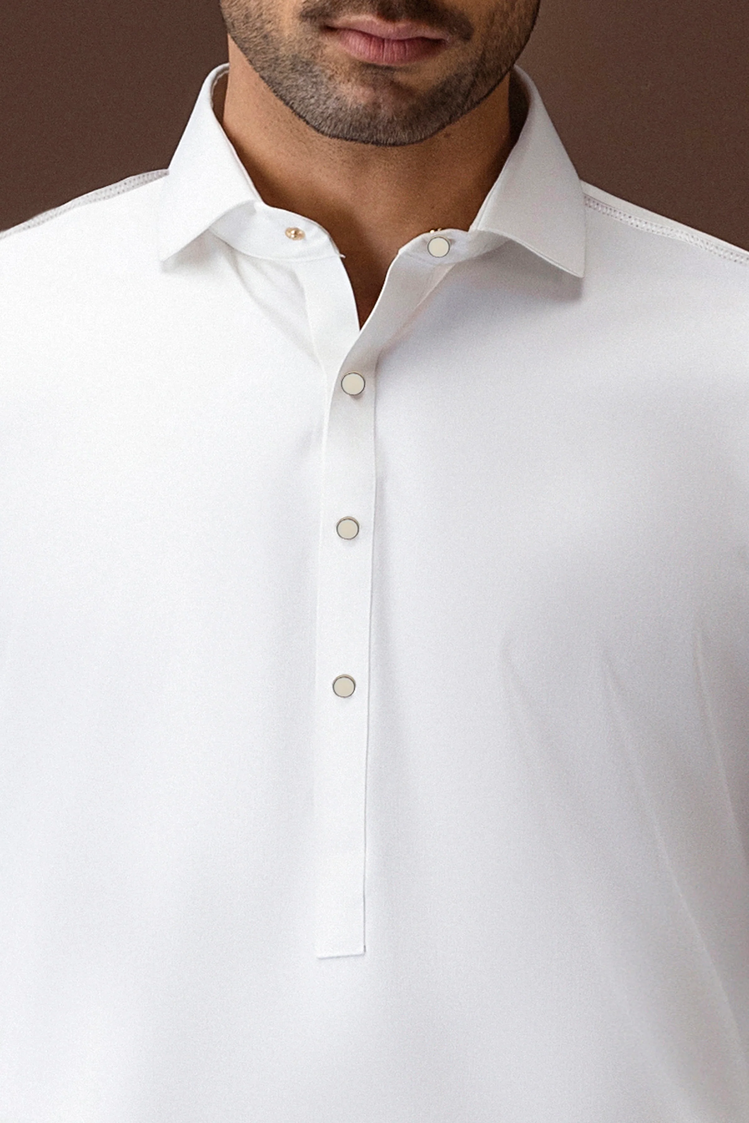OFF WHITE BLENDED KAMEEZ SHALWAR | CCMKS-S-39581-B2 - Image 2