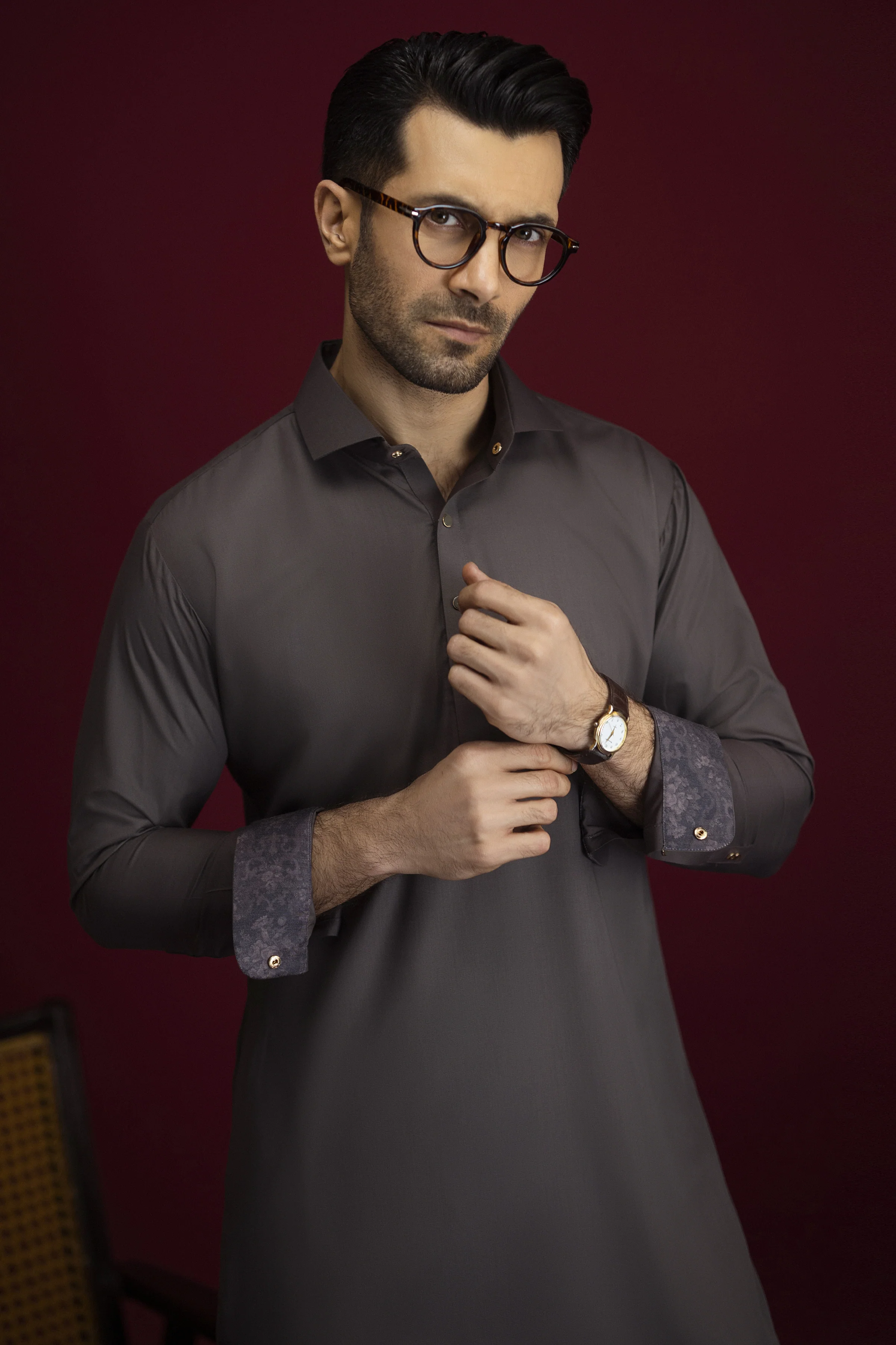 CHOCOLATE BLENDED KAMEEZ SHALWAR | CCMKS-S-39584-C3 - Image 2