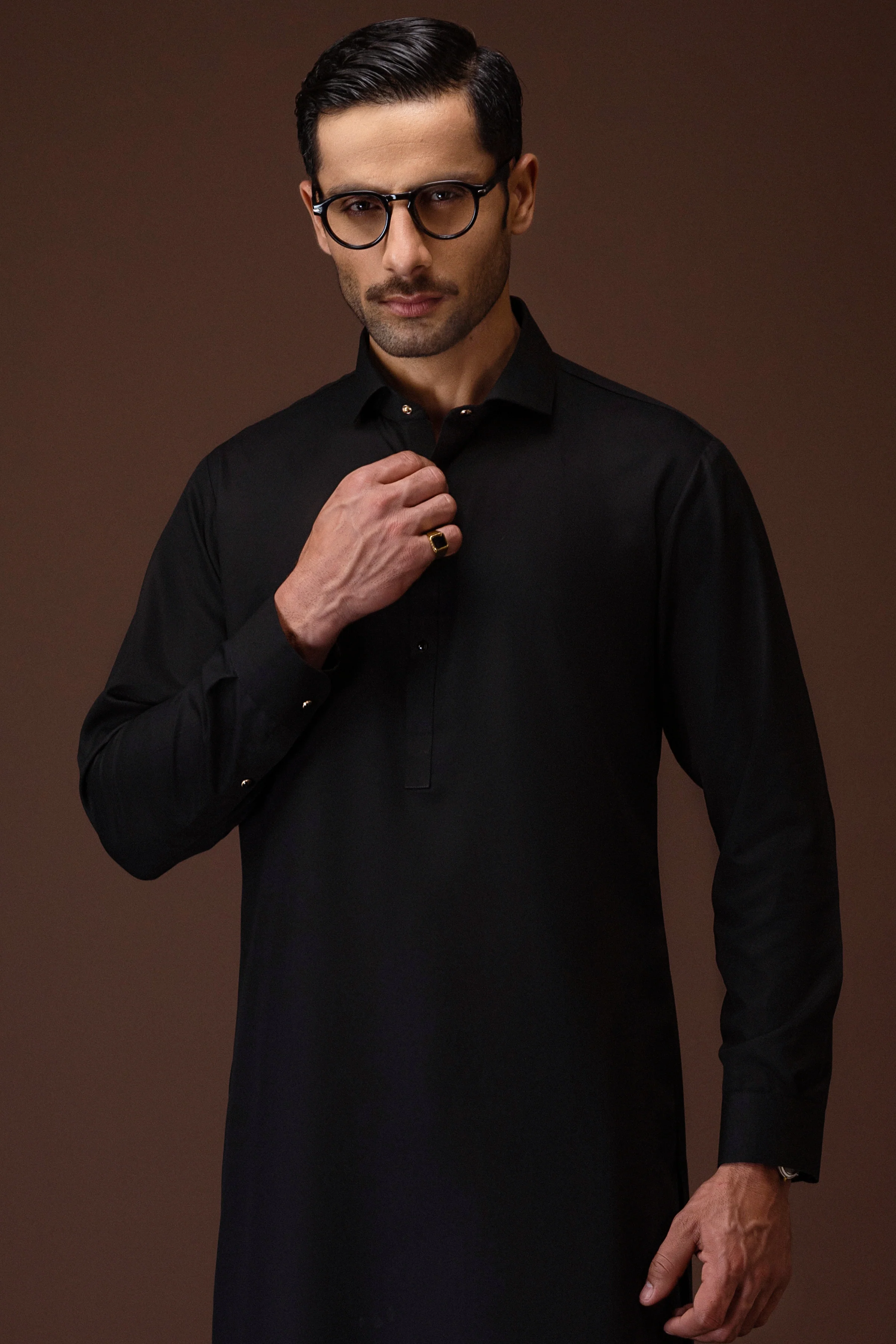 BLACK BLENDED KAMEEZ SHALWAR | CCMKS-S-39590-A1 - Image 2