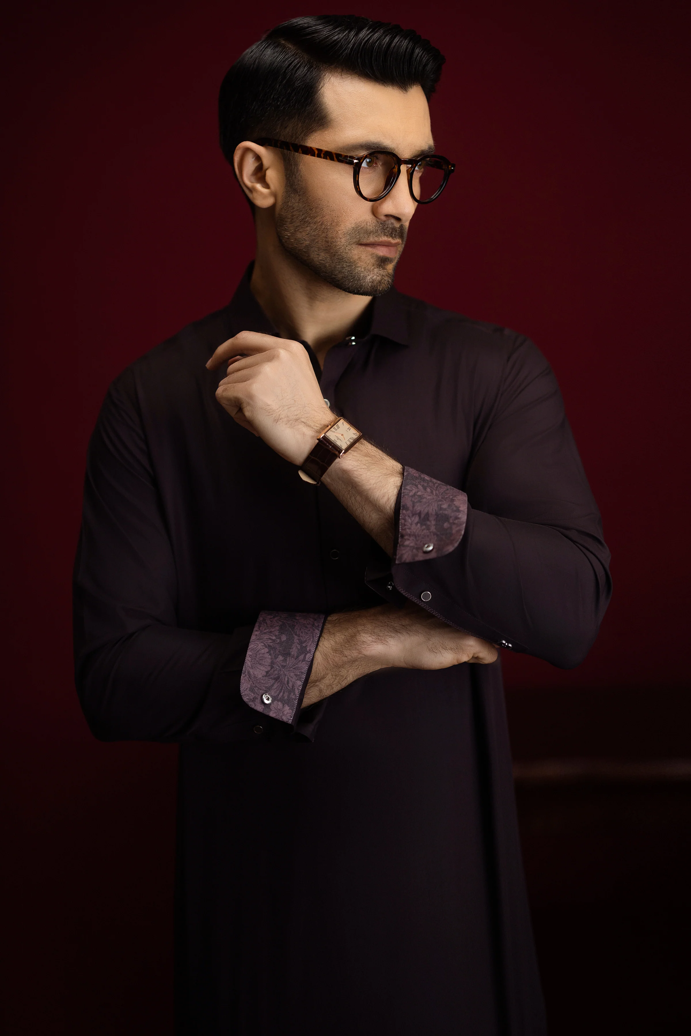 BURGUNDY BLENDED KAMEEZ SHALWAR | CCMKS-S-39604-B3 - Image 2