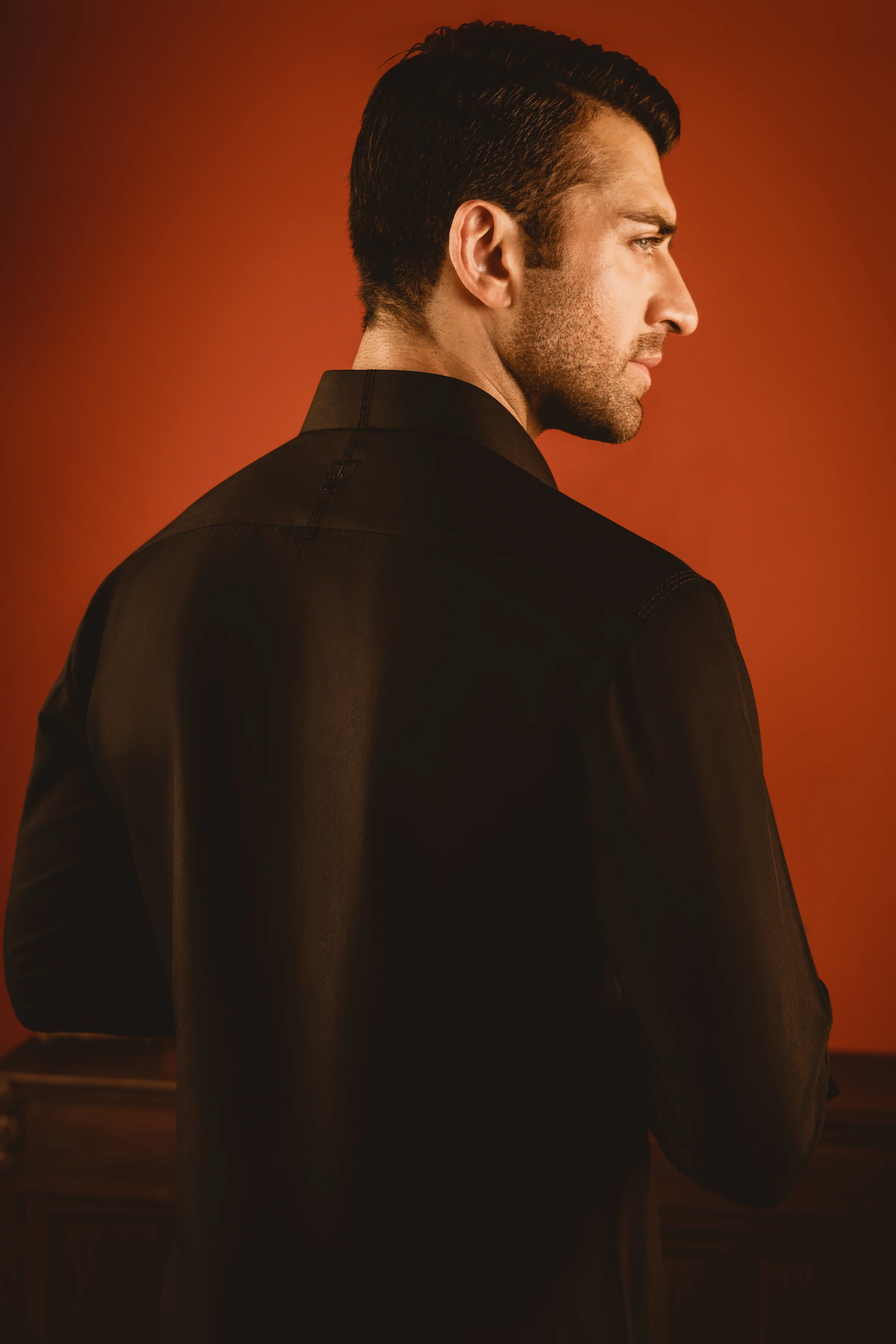 BLACK BLENDED KAMEEZ SHALWAR | CCMKS-S-US-39198-1/6 - MILAN - Image 5