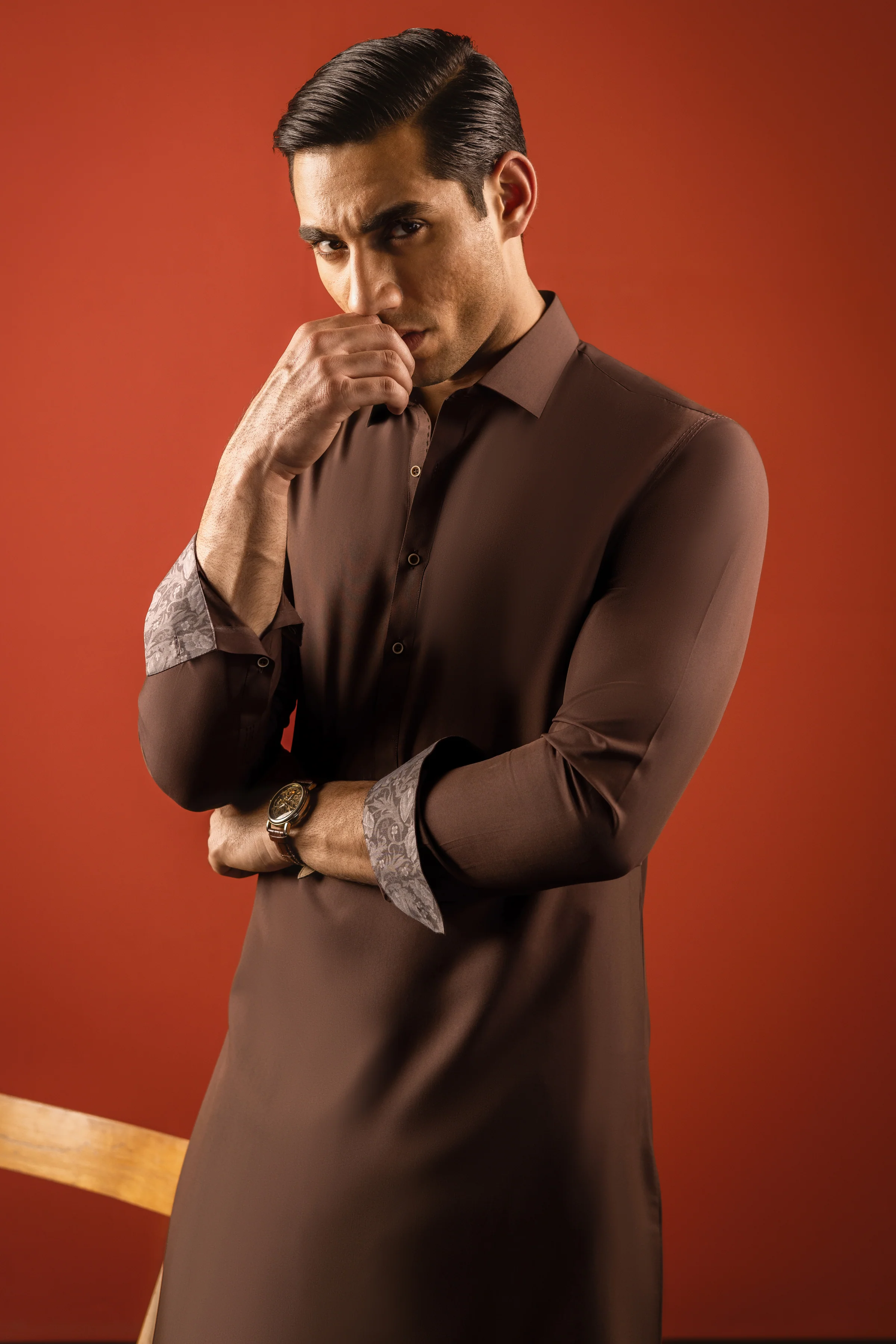 BROWN BLENDED KAMEEZ SHALWAR | CCMKS-S-US-39198-5/6 - MILAN - Image 6