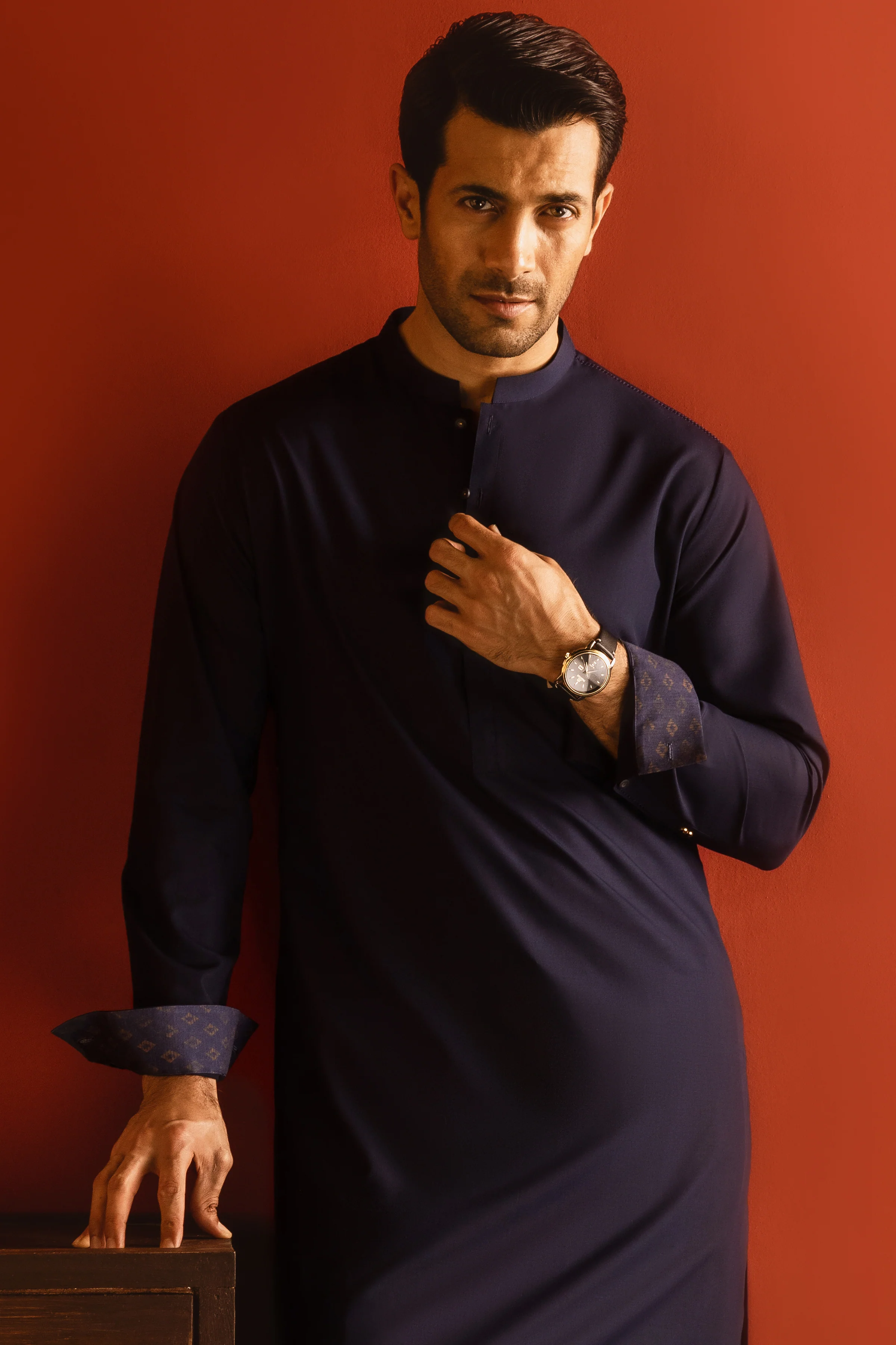 NAVY BLENDED KAMEEZ SHALWAR | CCMKS-S-US-39248-1/6 - TOKYO - Image 2