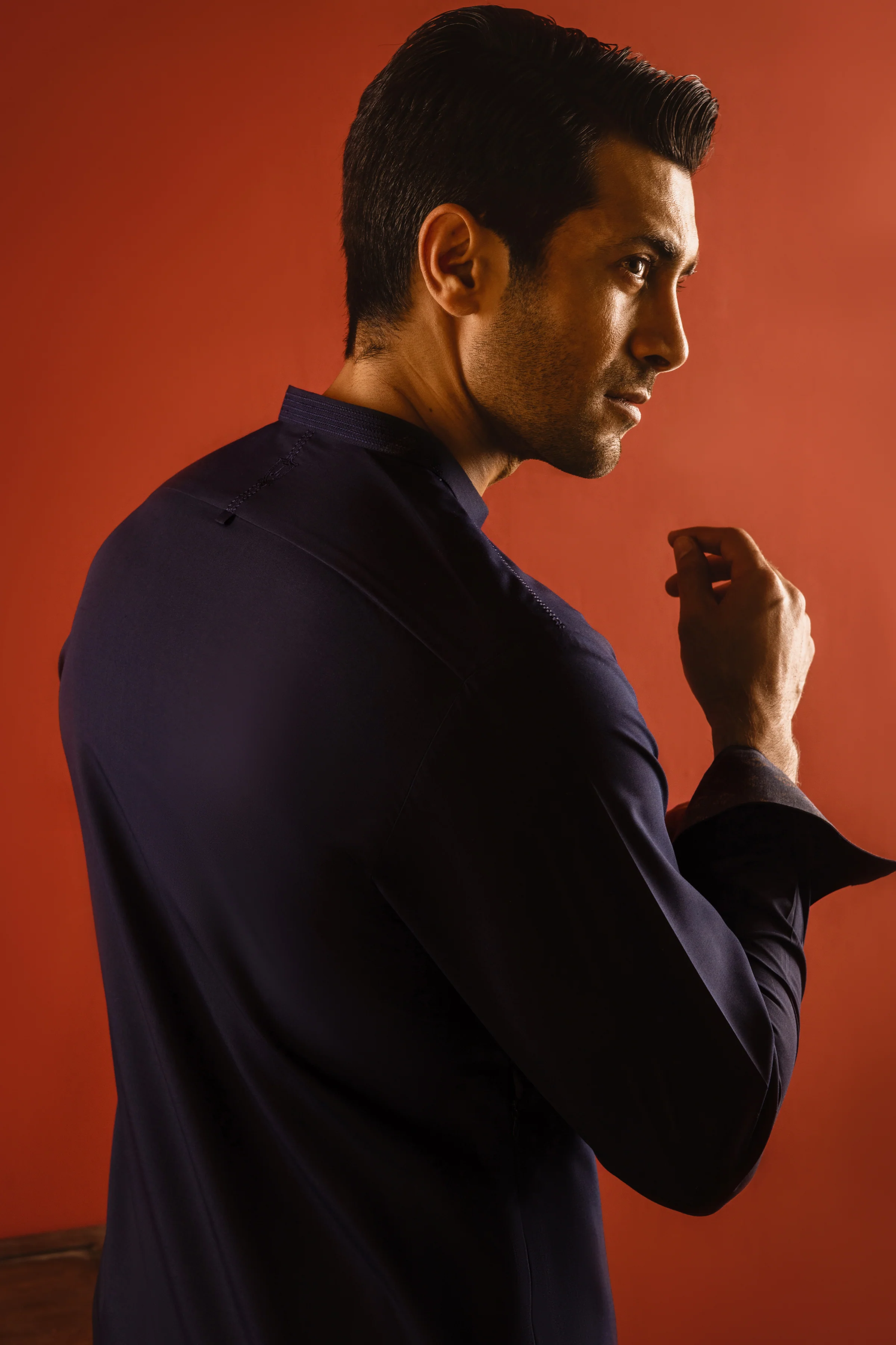 NAVY BLENDED KAMEEZ SHALWAR | CCMKS-S-US-39248-1/6 - TOKYO - Image 5