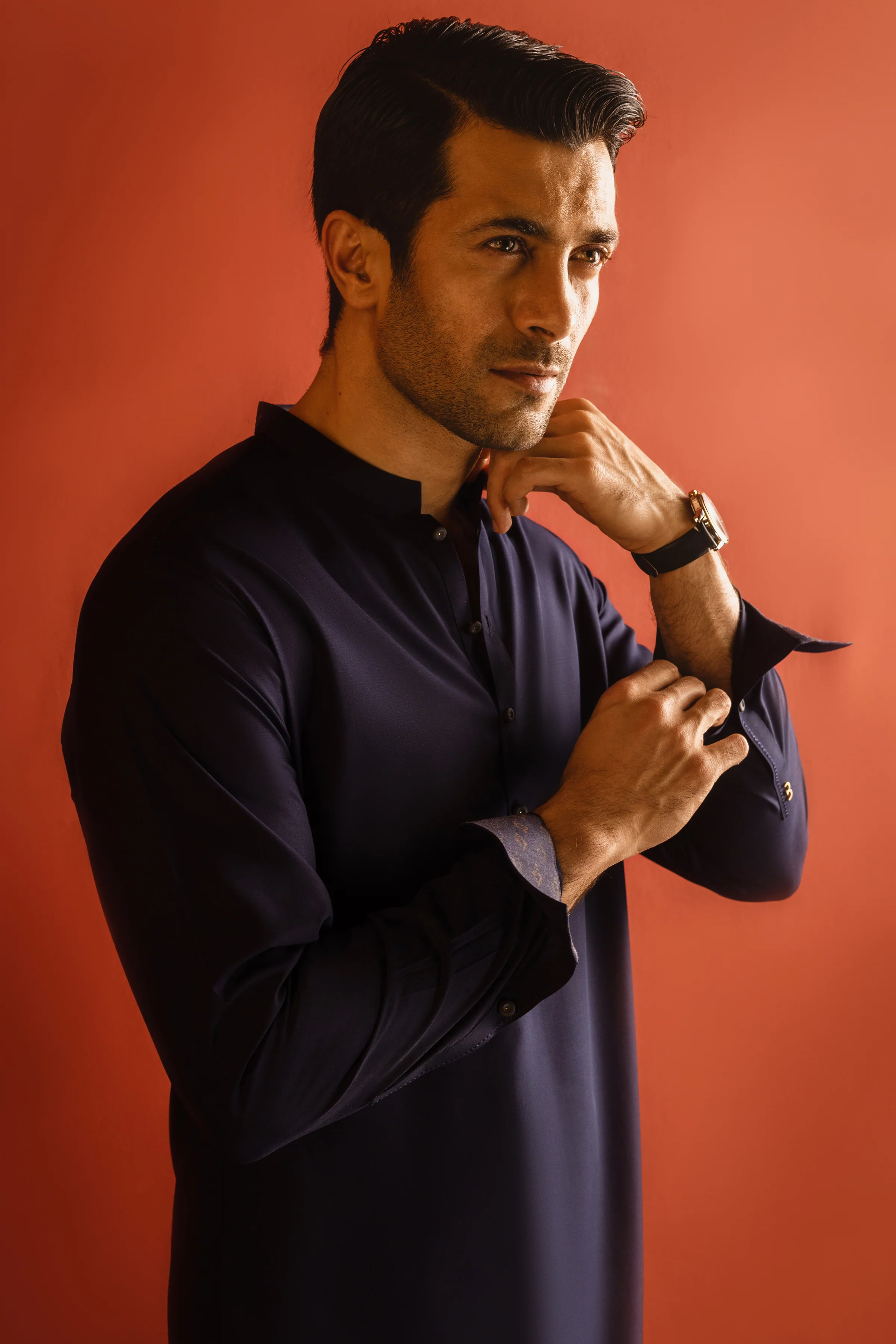 NAVY BLENDED KAMEEZ SHALWAR | CCMKS-S-US-39248-1/6 - TOKYO - Image 6