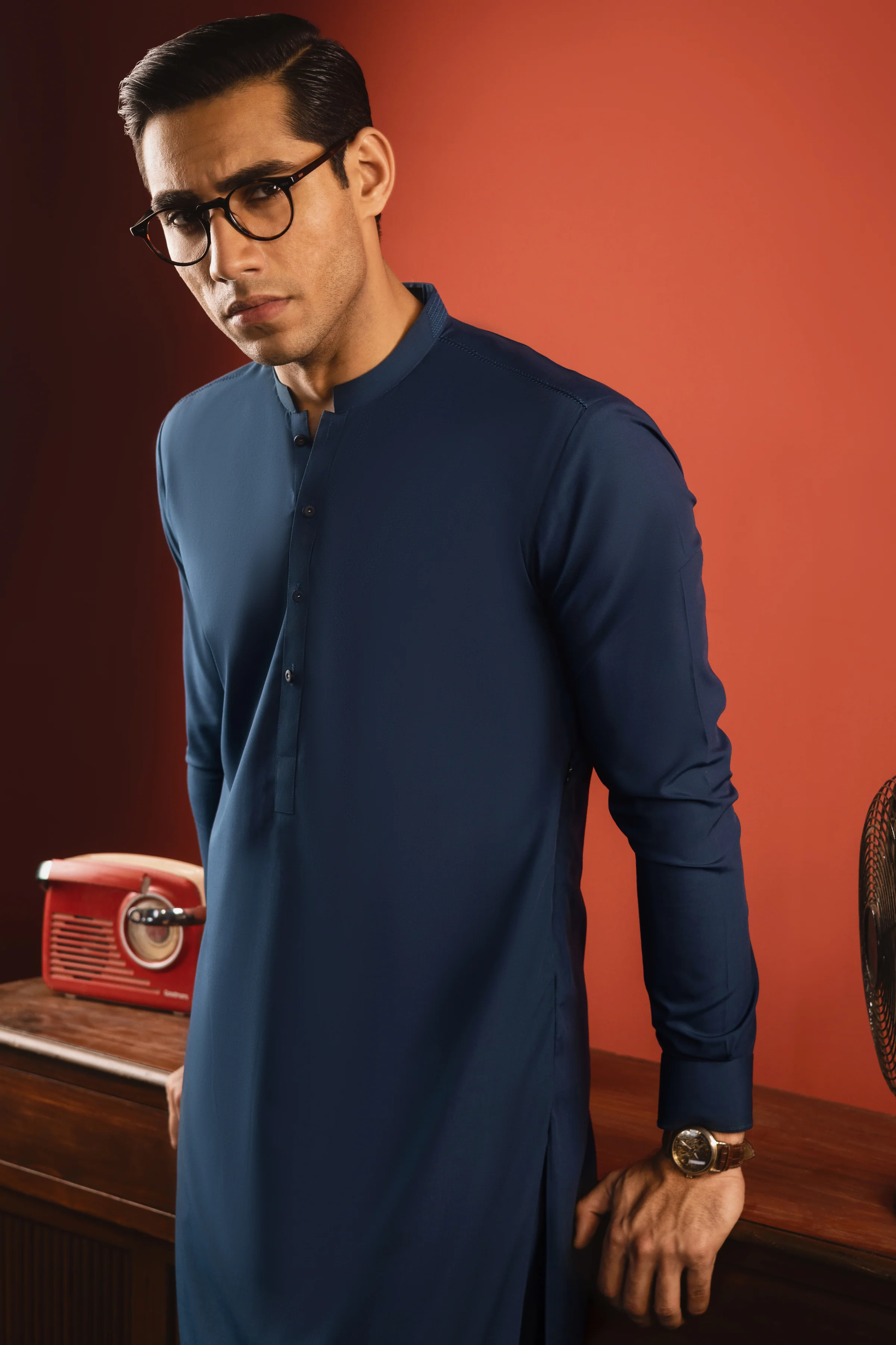 TEAL BLENDED KAMEEZ SHALWAR | CCMKS-S-US-39248-2/6 - TOKYO - Image 2