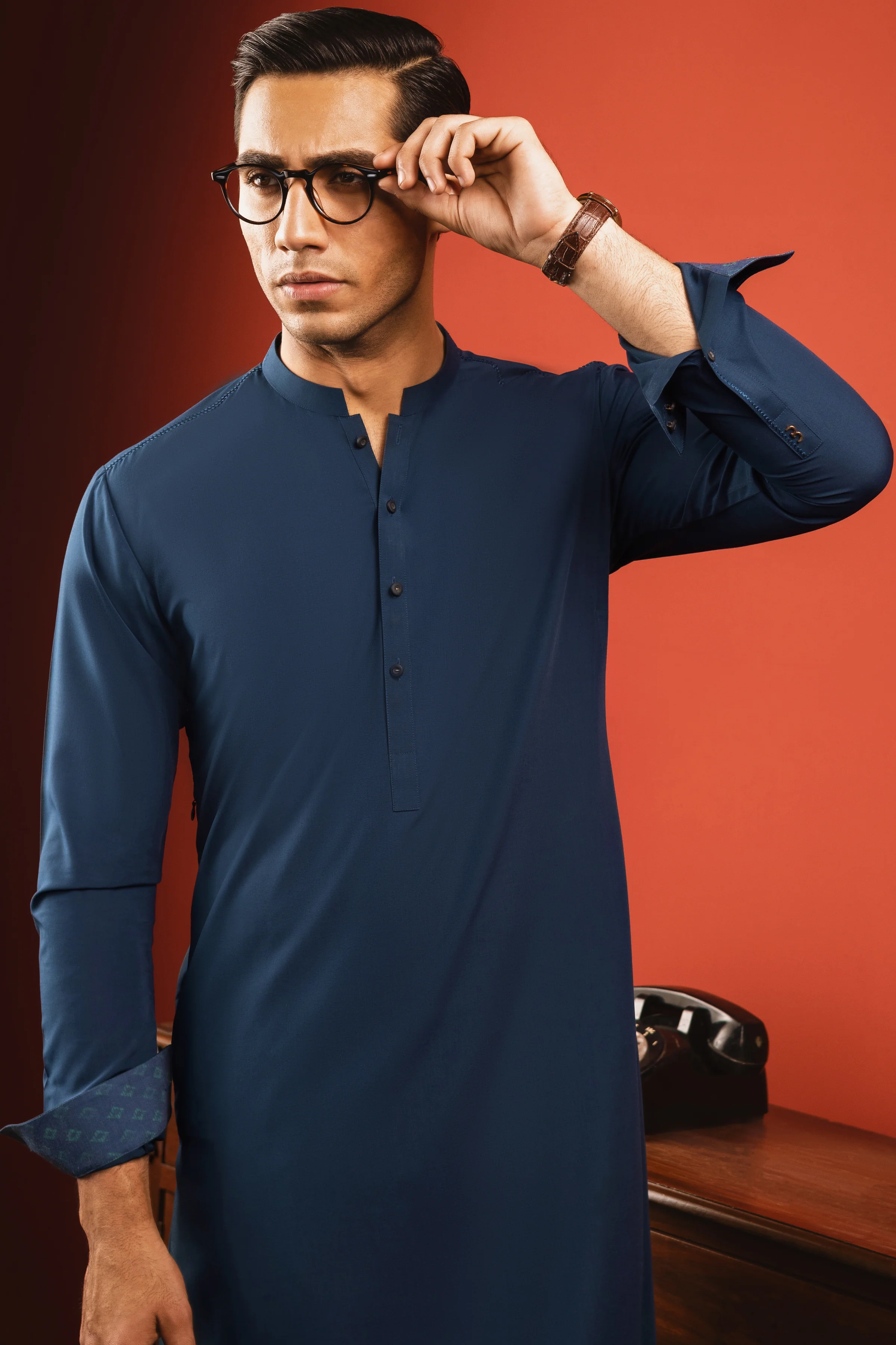 TEAL BLENDED KAMEEZ SHALWAR | CCMKS-S-US-39248-2/6 - TOKYO - Image 3